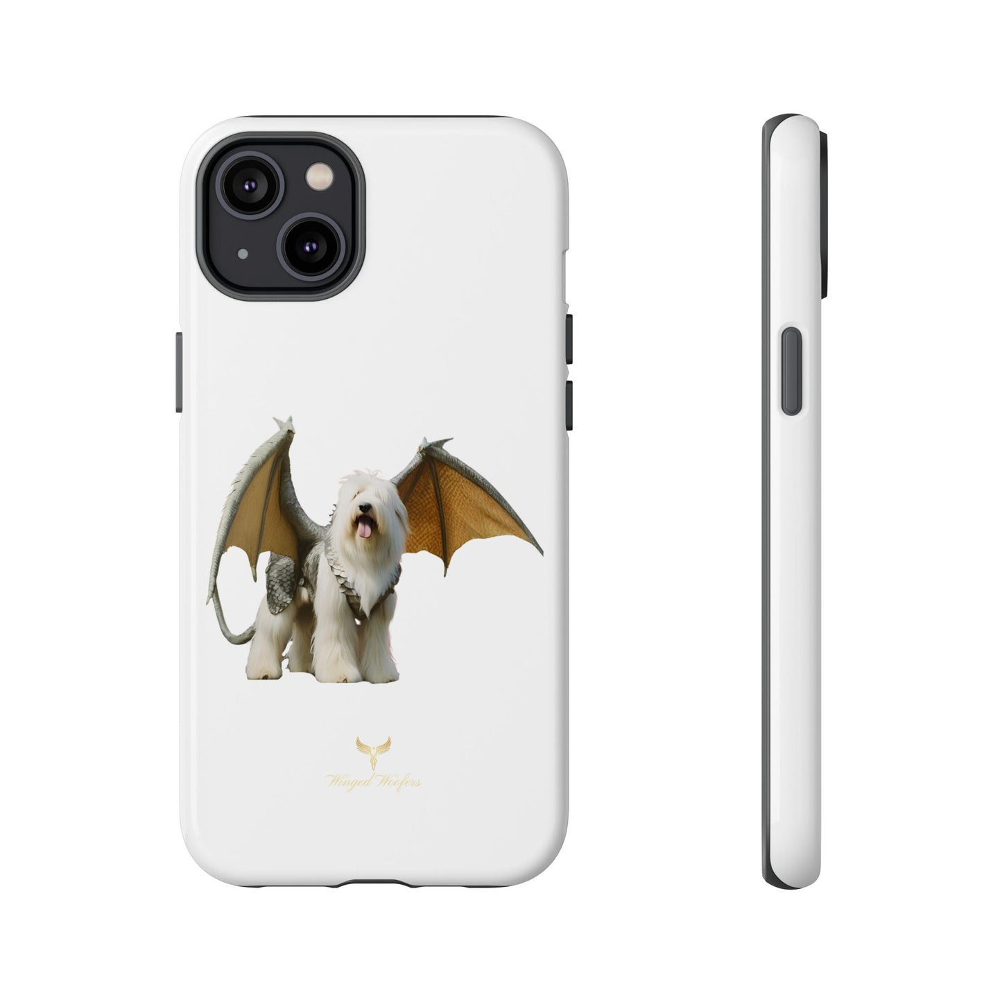 Fantasy Old English Sheepdog Phone Case - Tough Cases with Unique Dragon Wings Design