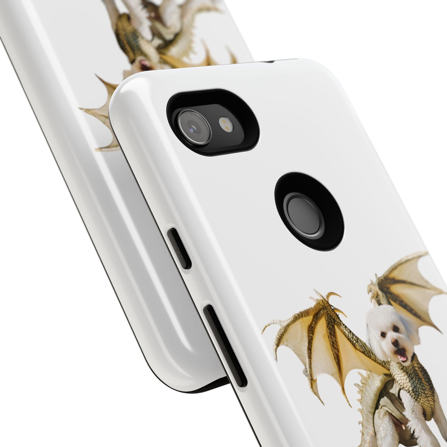 Cute Dragon Bichon Frisé Dog Phone Case - Tough and Stylish Pet-Themed Cover