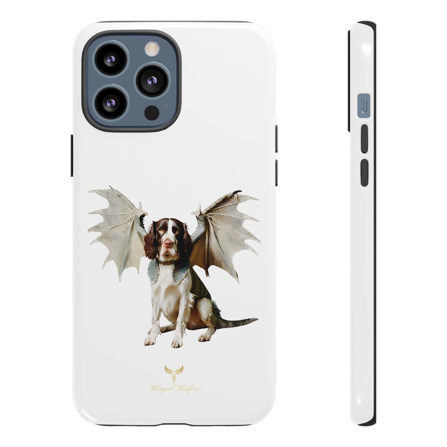 Fantasy Springer Spaniel Dog Phone Case - Tough Cases with Winged Companion Design