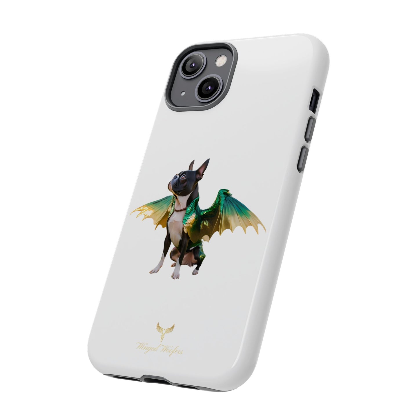 Fantasy Boston Terrier Dog Case - Tough Pet Protection with Wings Design