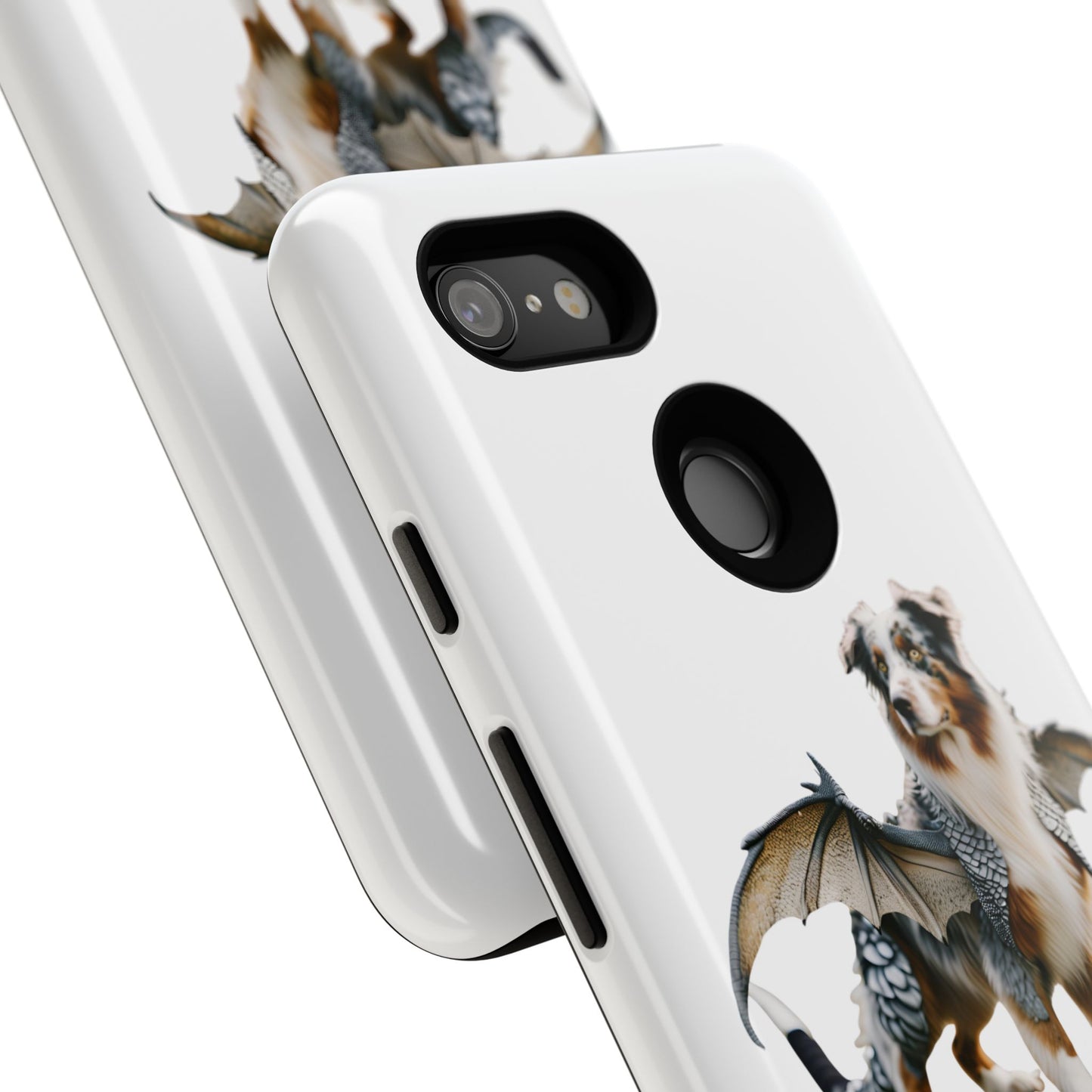 Fantasy Australian Shepherd Dog Phone Case with Wings - Tough Cases for Animal Lovers