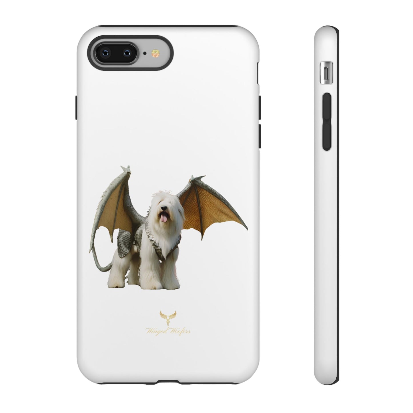 Fantasy Old English Sheepdog Phone Case - Tough Cases with Unique Dragon Wings Design