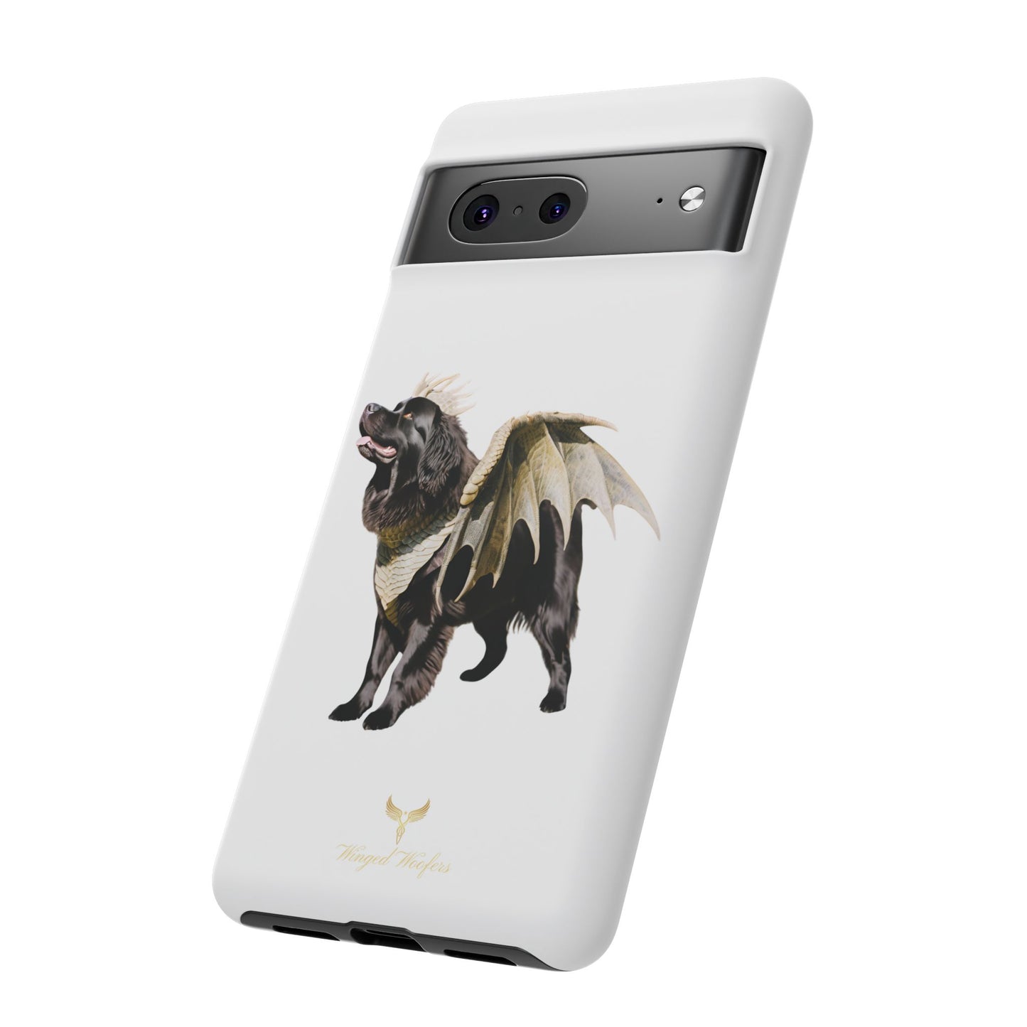 Magical Newfoundland Dog Phone Case - Tough & Stylish Cover with Winged Canine Design