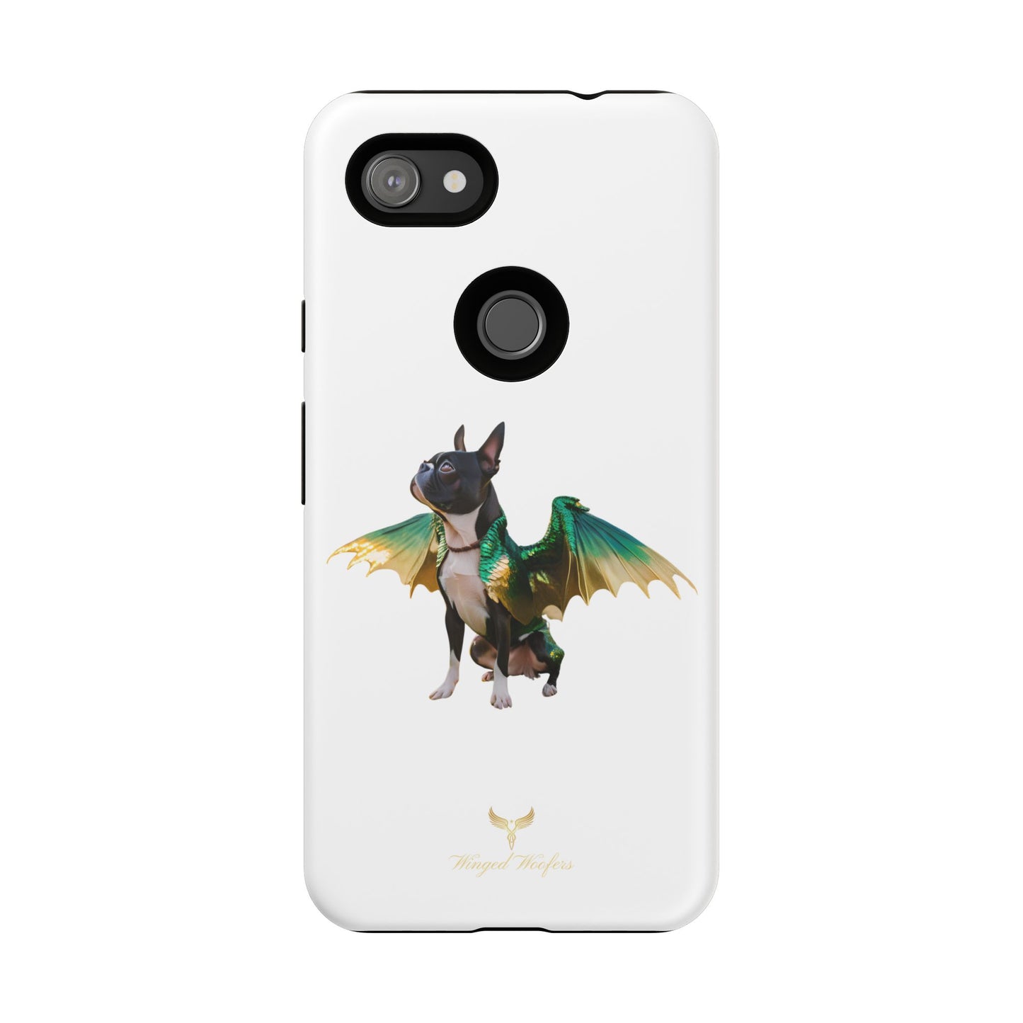 Fantasy Boston Terrier Dog Case - Tough Pet Protection with Wings Design