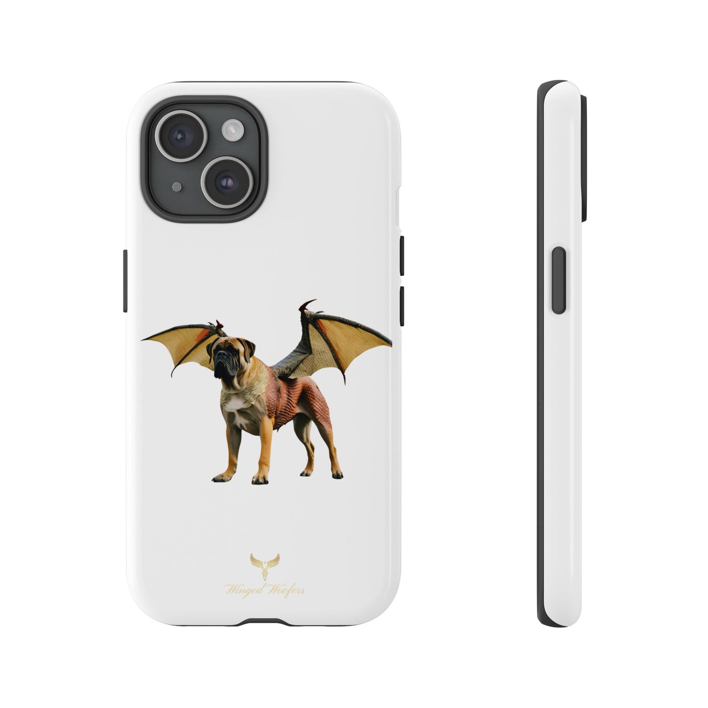 Fantasy Bullmastiff Dog Dragon Phone Case - Tough Cases with Winged Design