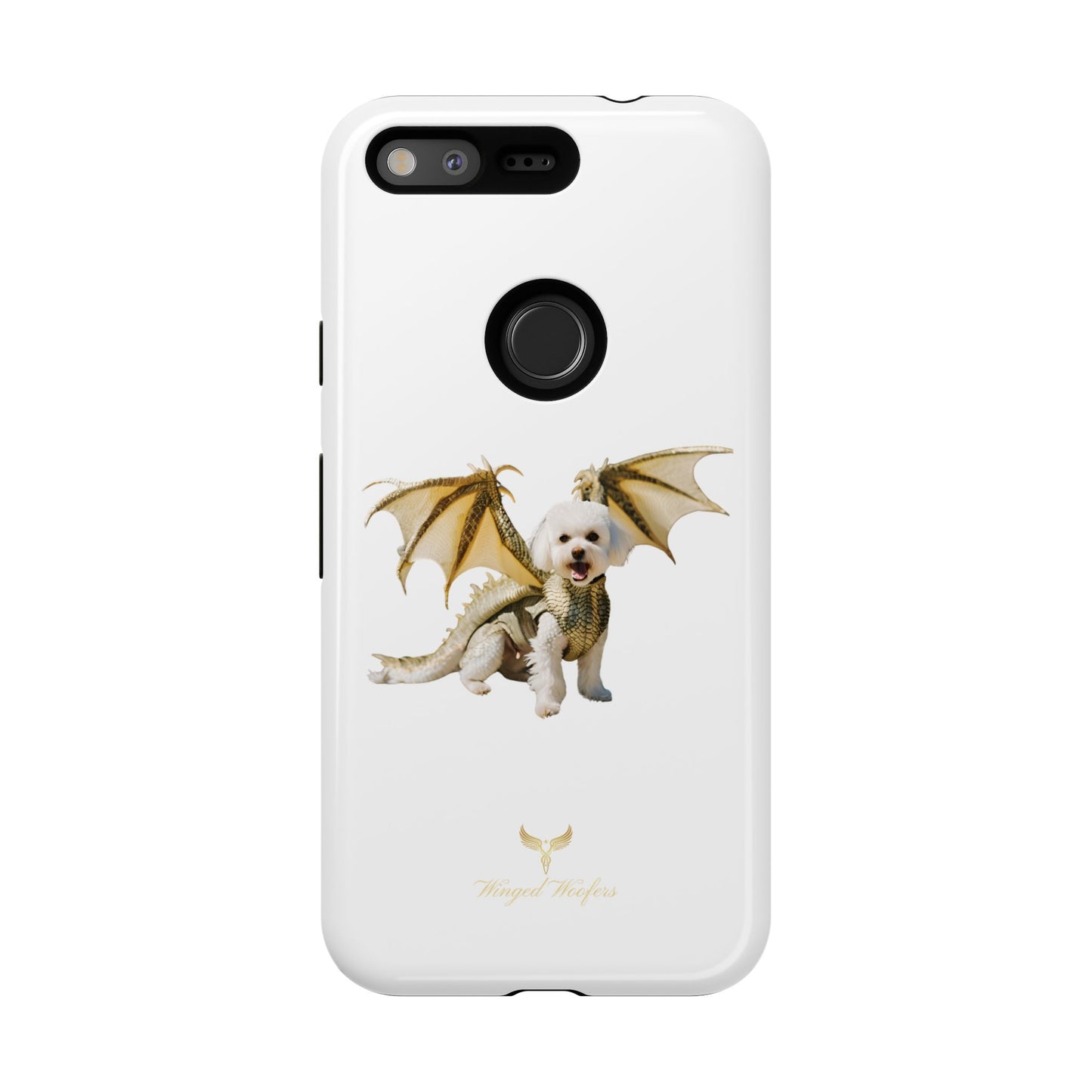 Cute Dragon Bichon Frisé Dog Phone Case - Tough and Stylish Pet-Themed Cover