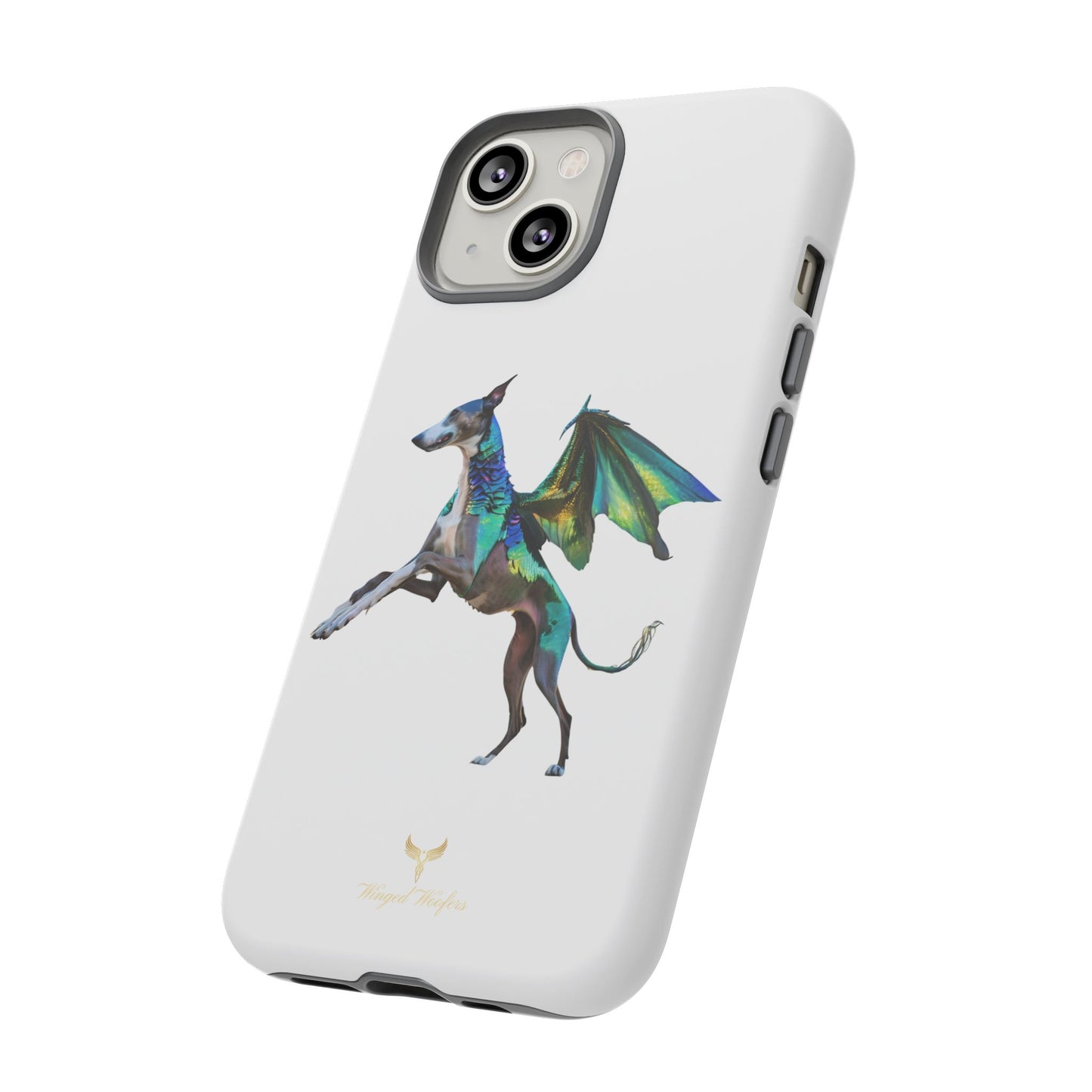 Fantasy Greyhound Dog Phone Case - Whimsical Winged Design for Pet Lovers