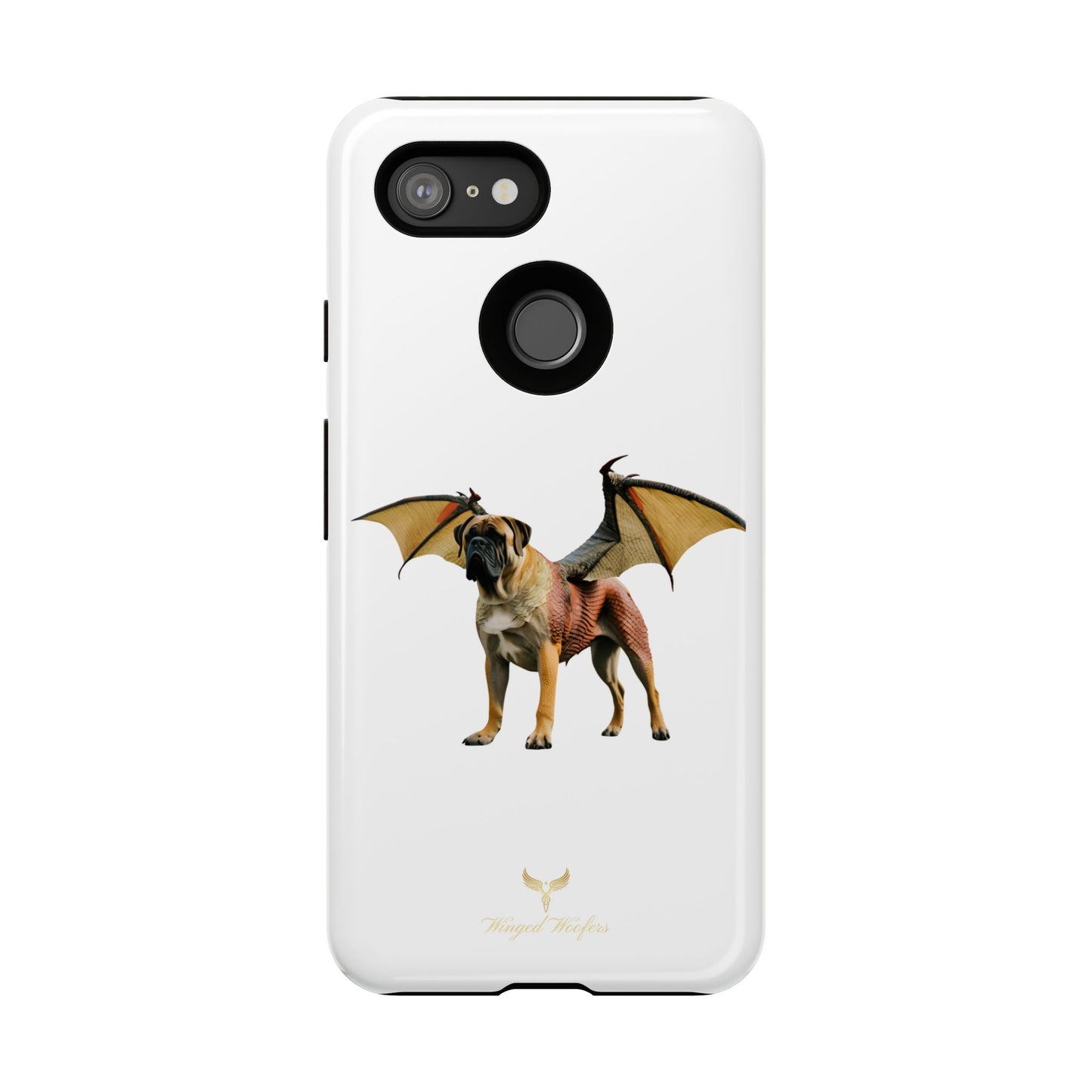 Fantasy Bullmastiff Dog Dragon Phone Case - Tough Cases with Winged Design