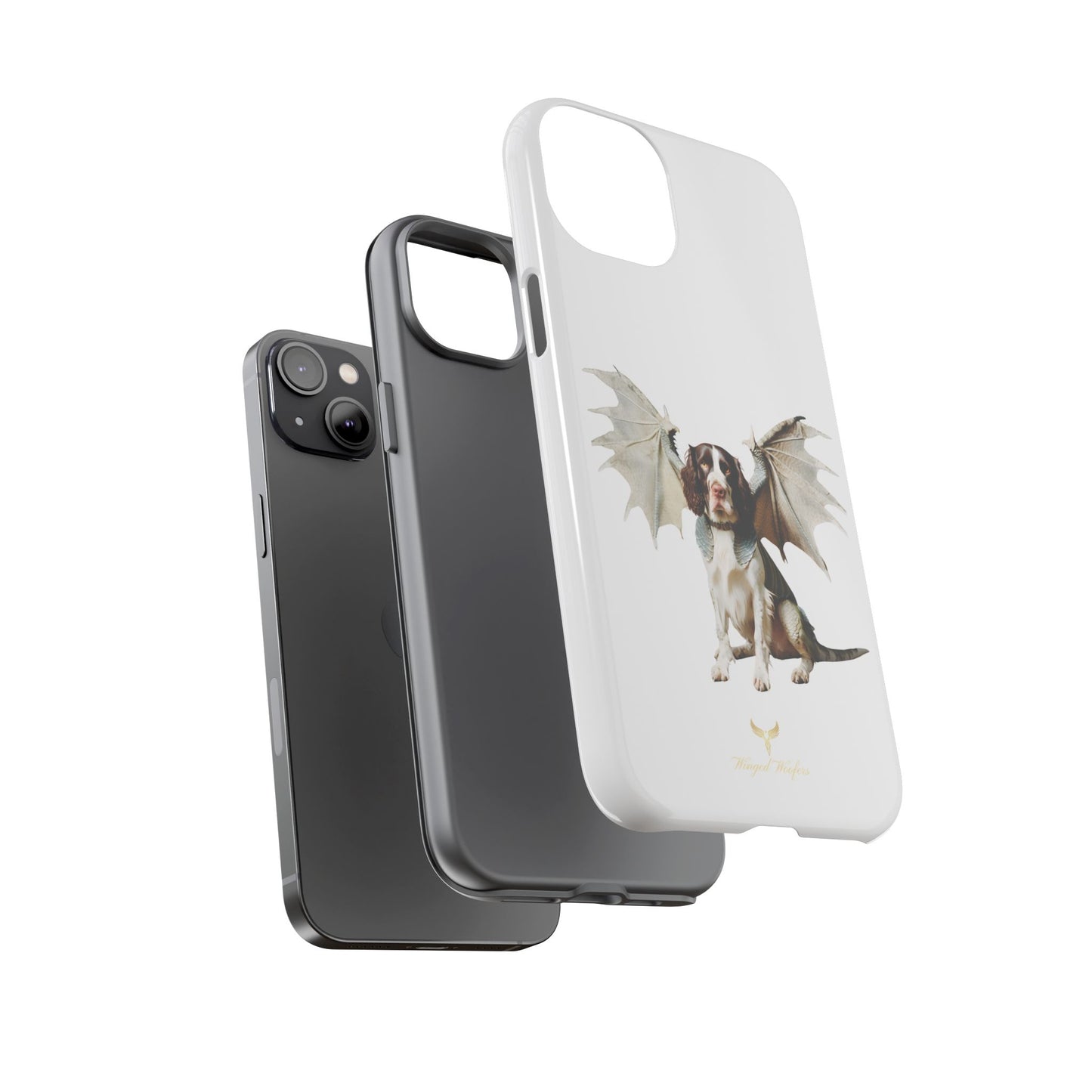 Fantasy Springer Spaniel Dog Phone Case - Tough Cases with Winged Companion Design