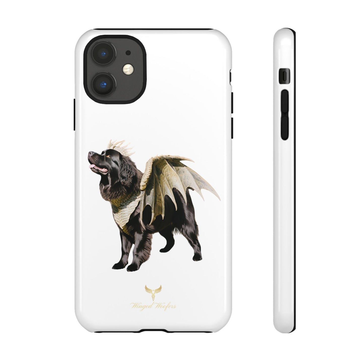 Magical Newfoundland Dog Phone Case - Tough & Stylish Cover with Winged Canine Design