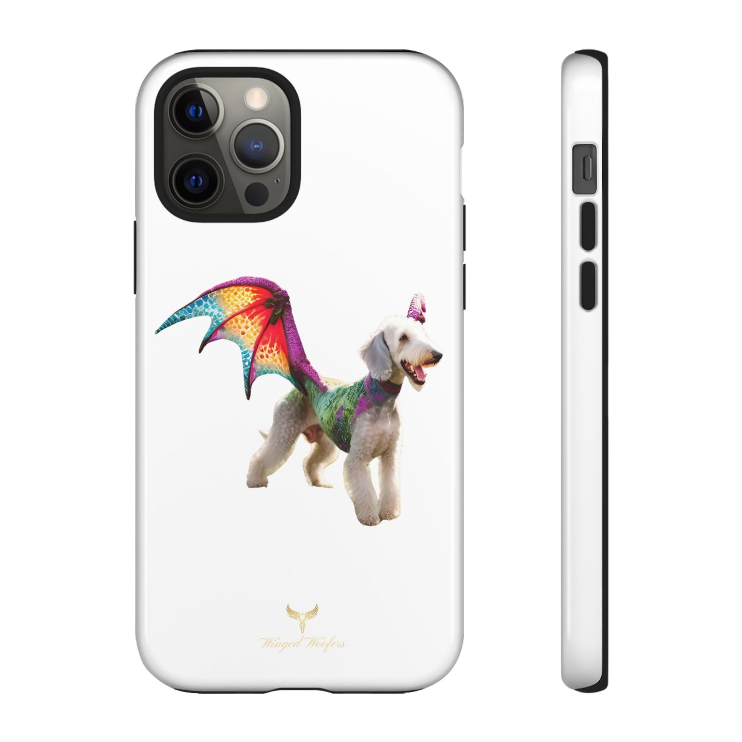 Mythical Bedlington Terrier with Wings Dog iPhone Case | Tough Cases for Pet Lovers