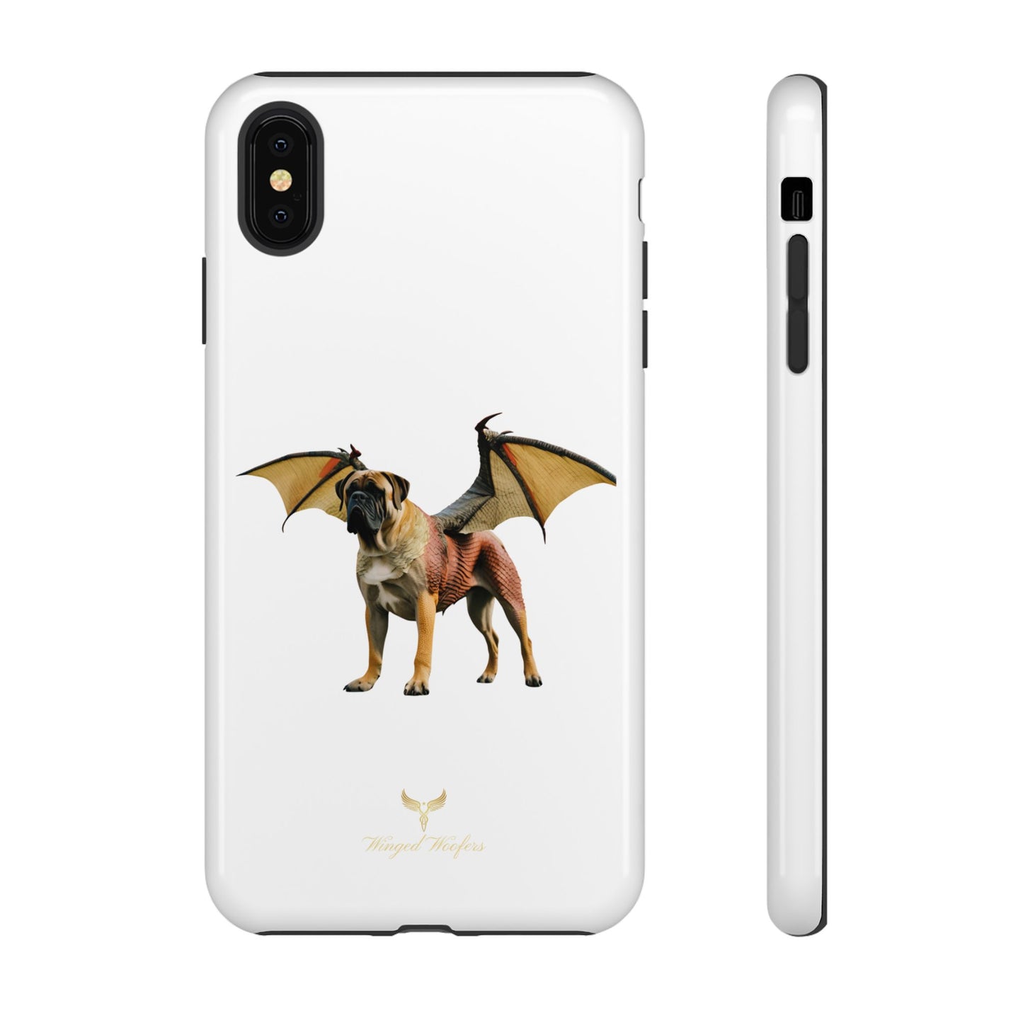 Fantasy Bullmastiff Dog Dragon Phone Case - Tough Cases with Winged Design