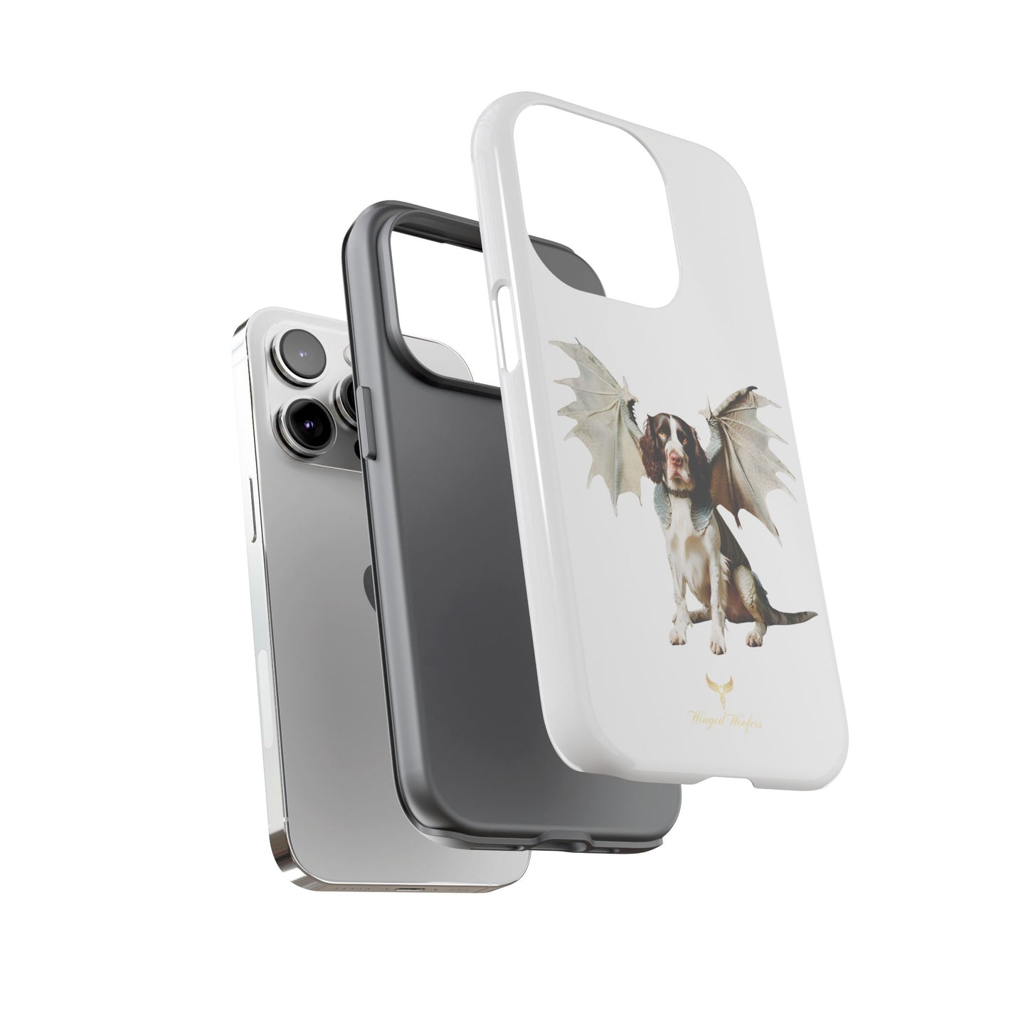 Fantasy Springer Spaniel Dog Phone Case - Tough Cases with Winged Companion Design