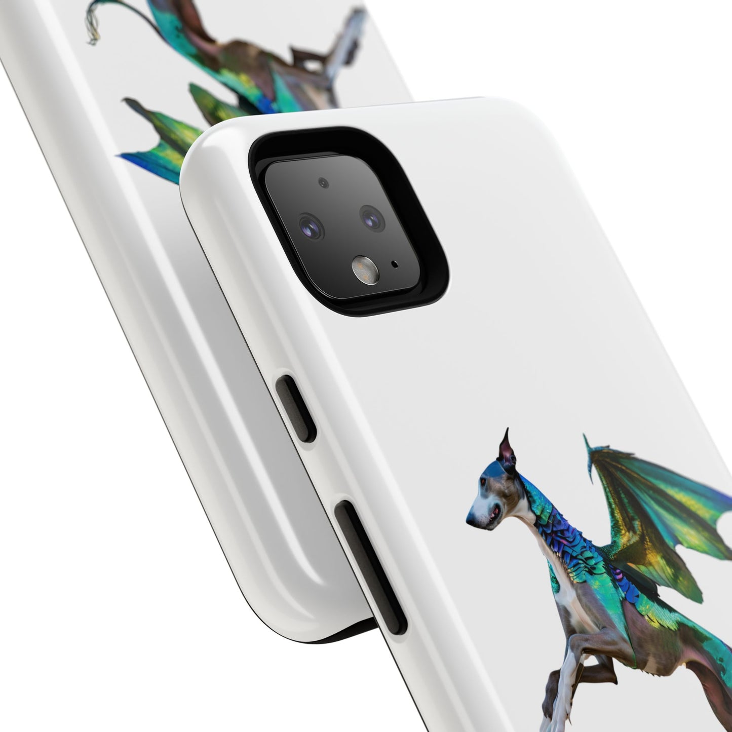 Fantasy Greyhound Dog Phone Case - Whimsical Winged Design for Pet Lovers