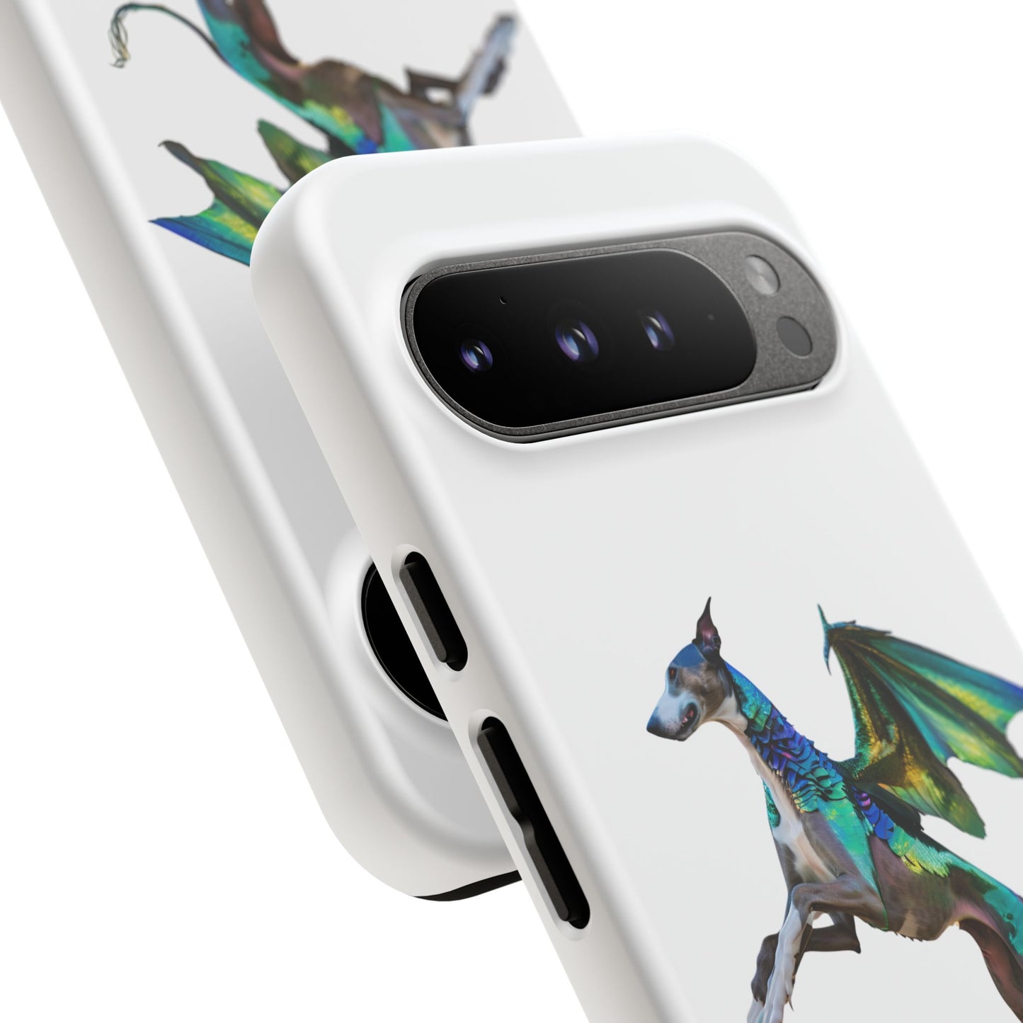 Fantasy Greyhound Dog Phone Case - Whimsical Winged Design for Pet Lovers