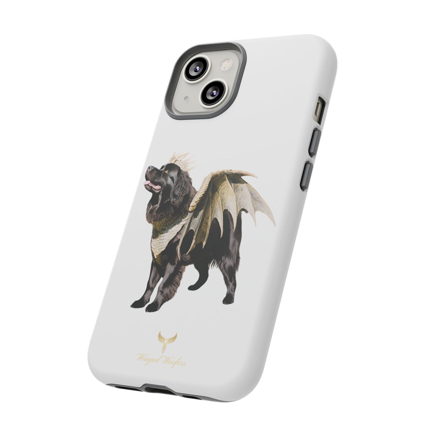 Magical Newfoundland Dog Phone Case - Tough & Stylish Cover with Winged Canine Design