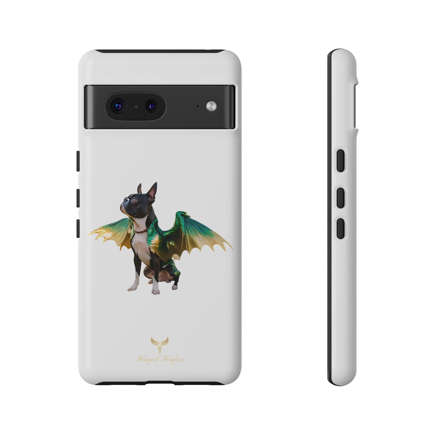 Fantasy Boston Terrier Dog Case - Tough Pet Protection with Wings Design