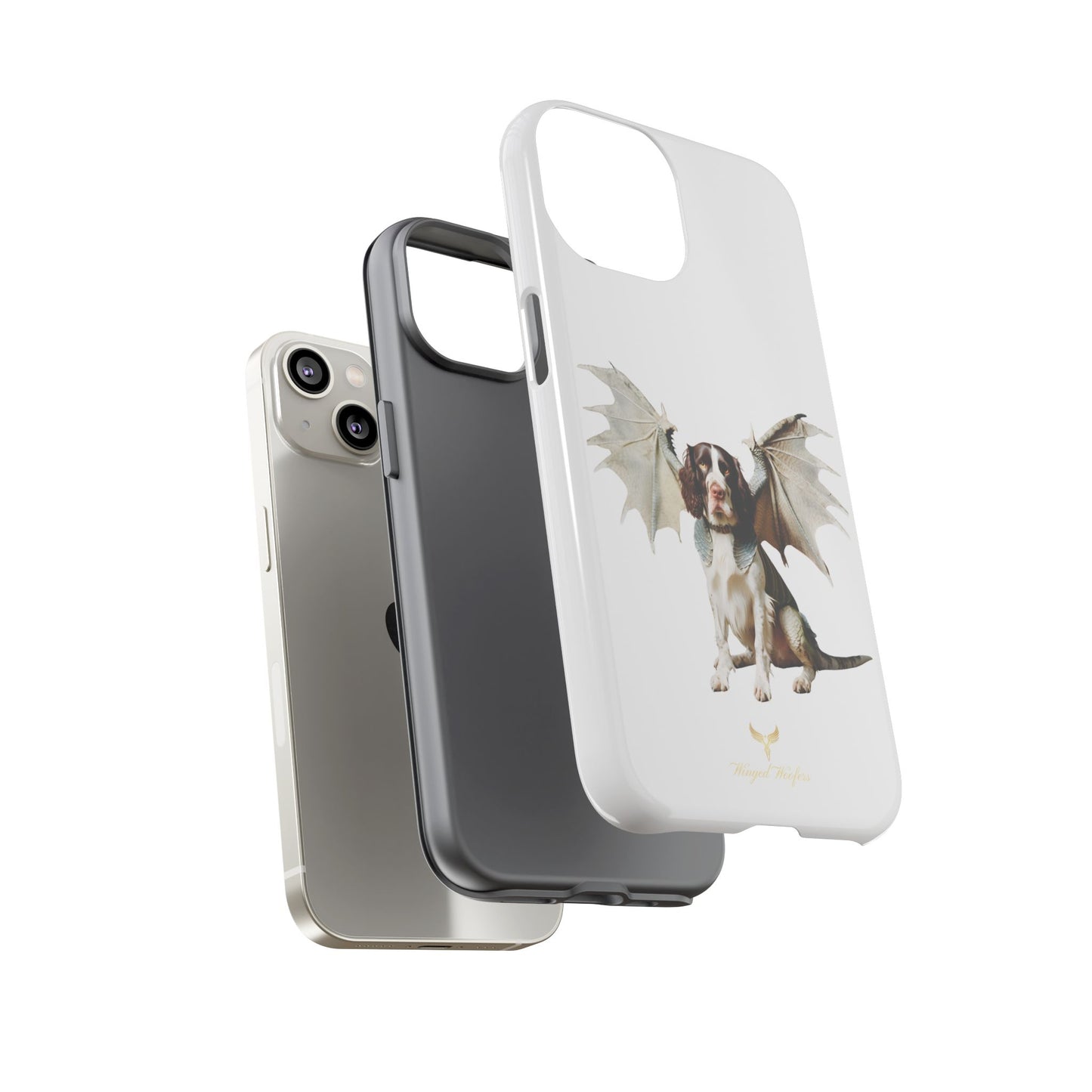 Fantasy Springer Spaniel Dog Phone Case - Tough Cases with Winged Companion Design