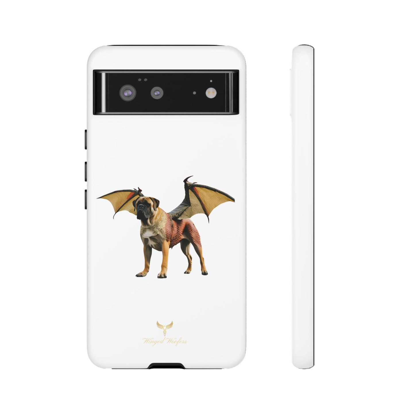 Fantasy Bullmastiff Dog Dragon Phone Case - Tough Cases with Winged Design