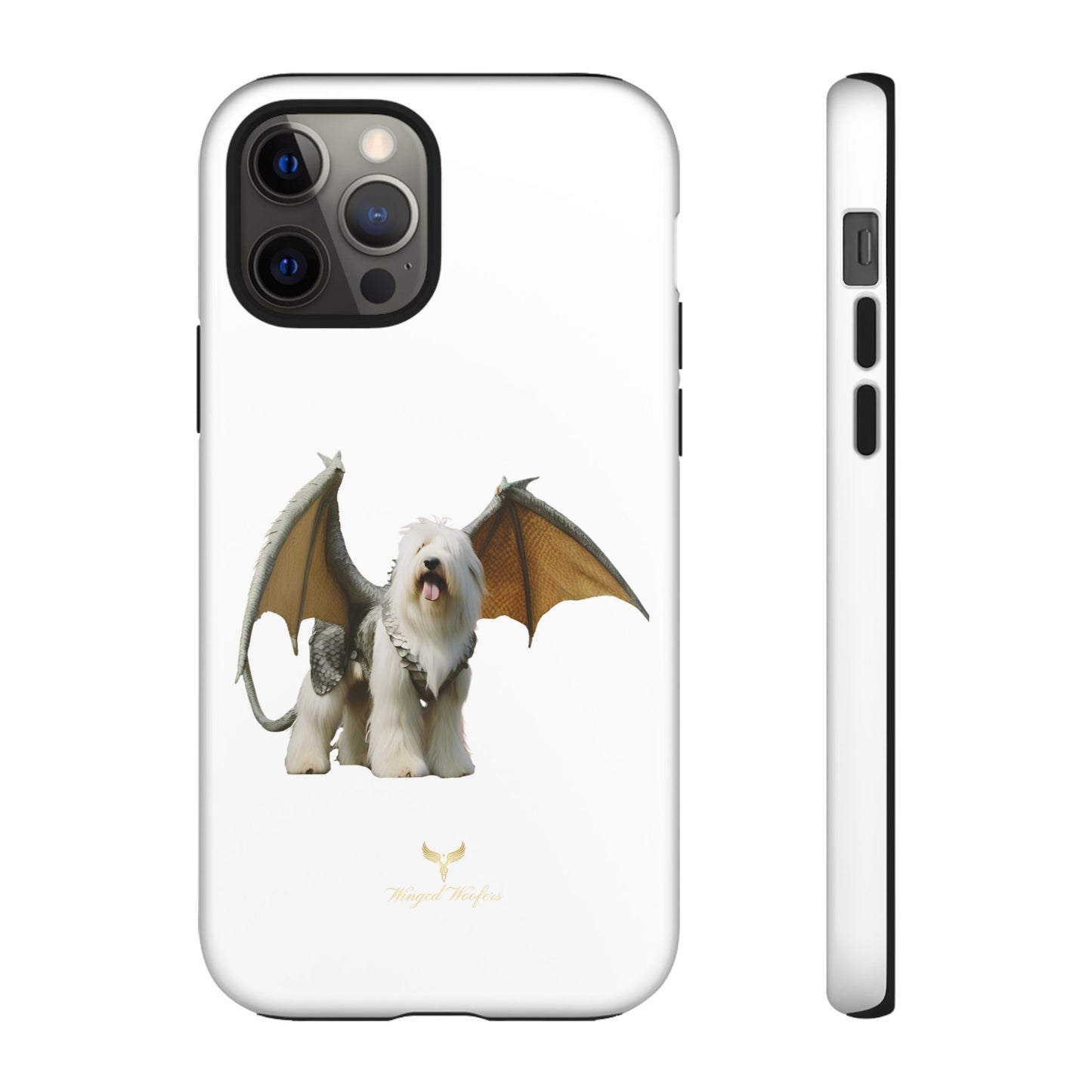 Fantasy Old English Sheepdog Phone Case - Tough Cases with Unique Dragon Wings Design