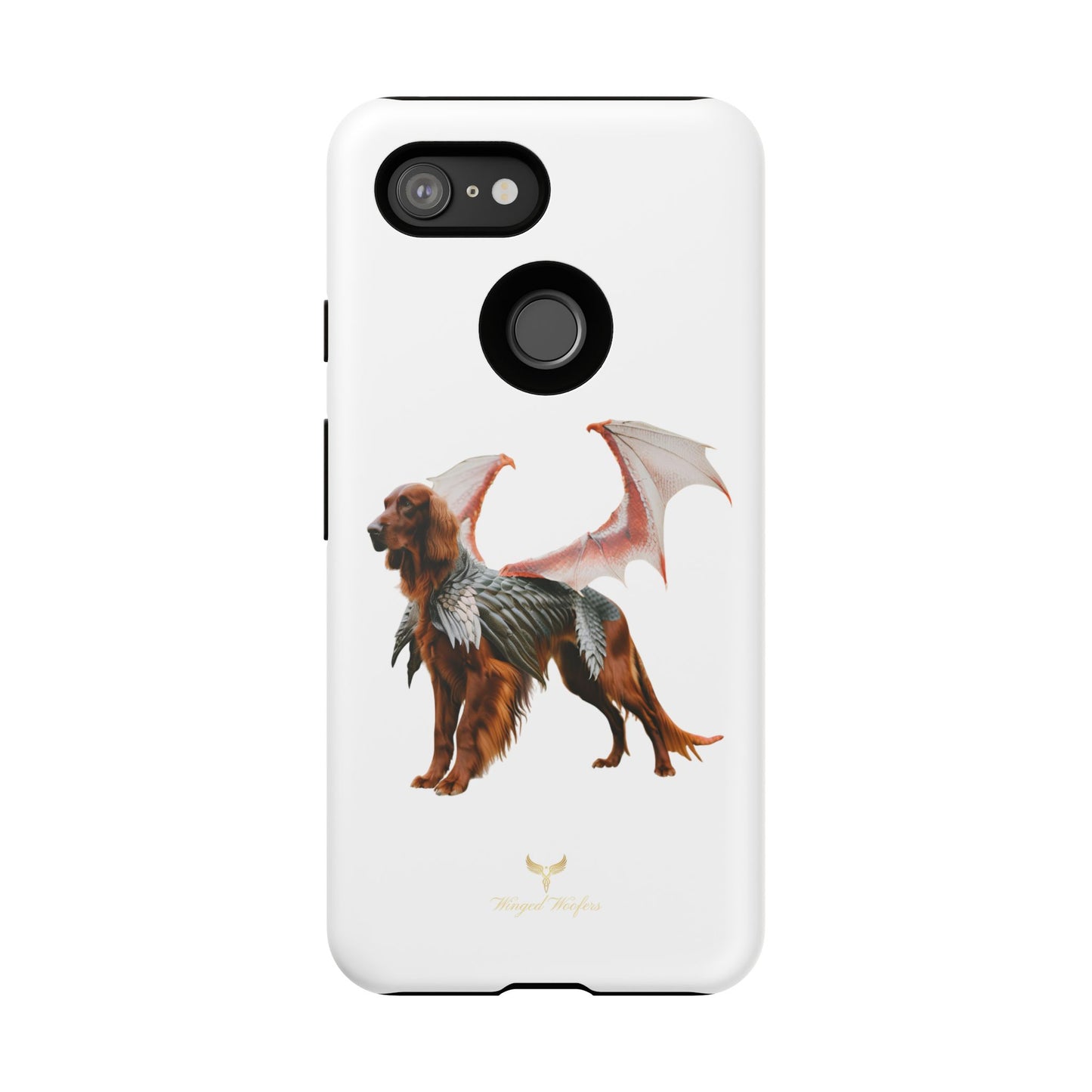 Fantasy Irish Setter with Dragon Wings Phone Case - Tough Cases with Winged Dog Design