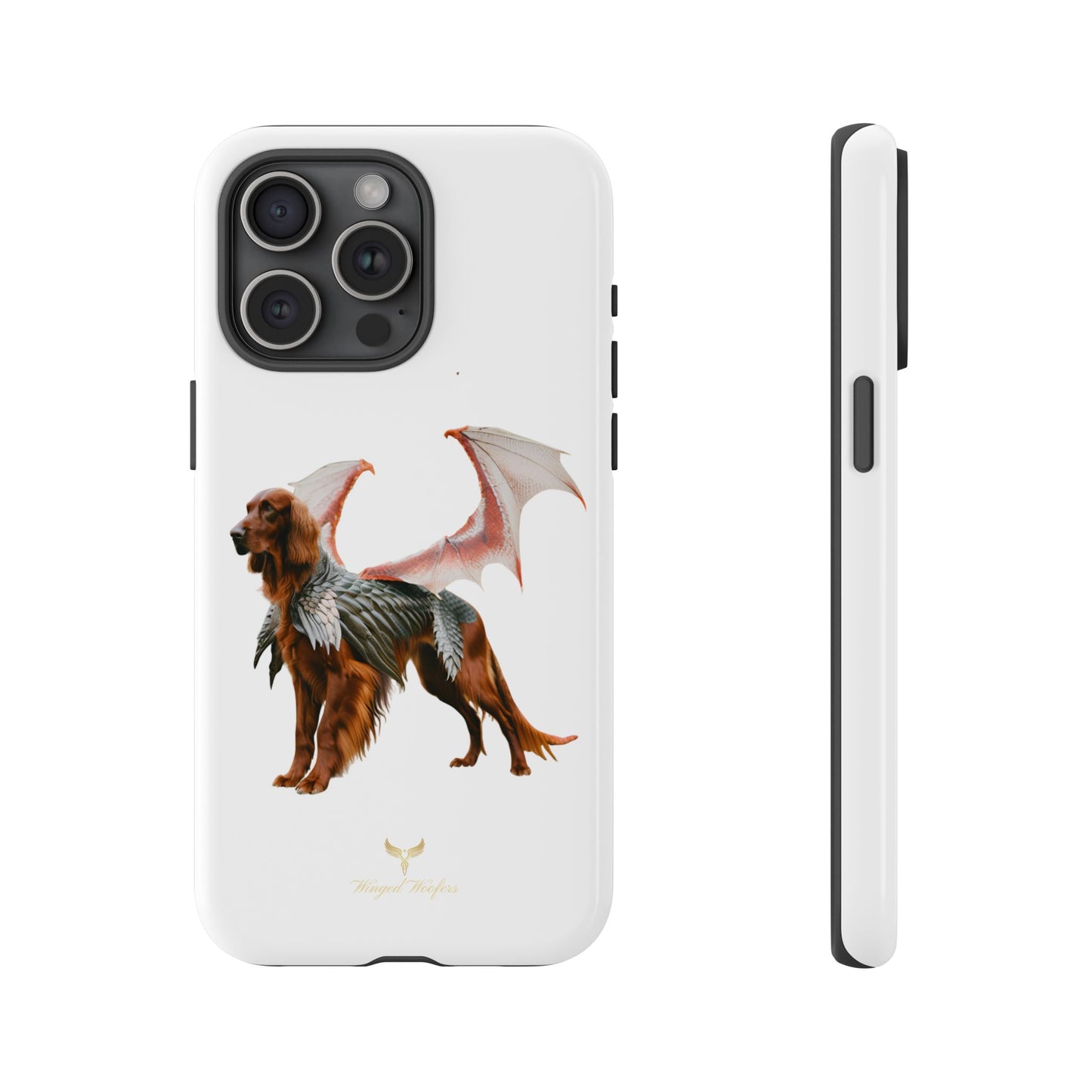 Fantasy Irish Setter with Dragon Wings Phone Case - Tough Cases with Winged Dog Design