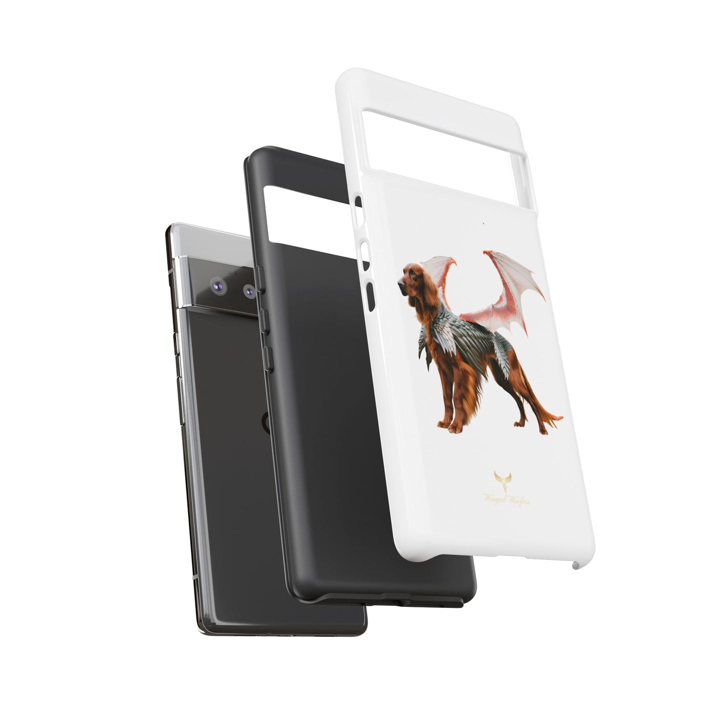 Fantasy Irish Setter with Dragon Wings Phone Case - Tough Cases with Winged Dog Design