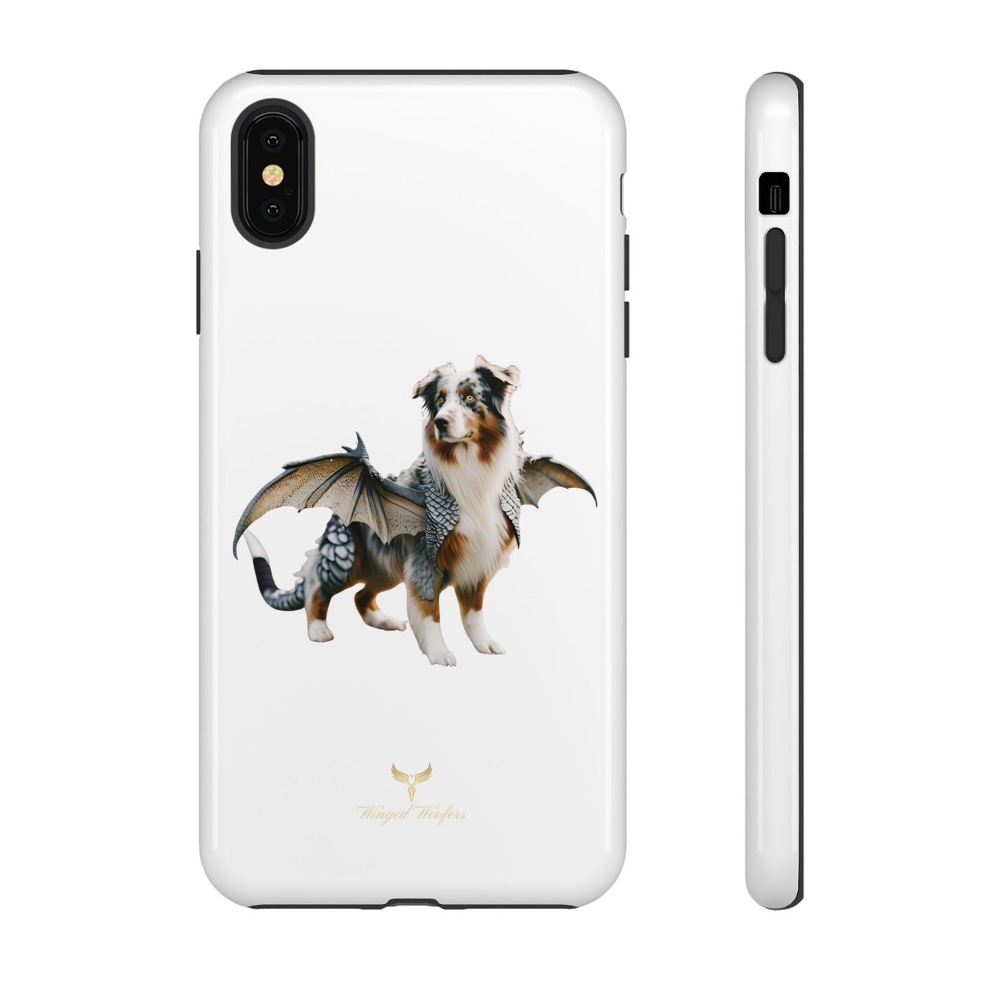 Fantasy Australian Shepherd Dog Phone Case with Wings - Tough Cases for Animal Lovers