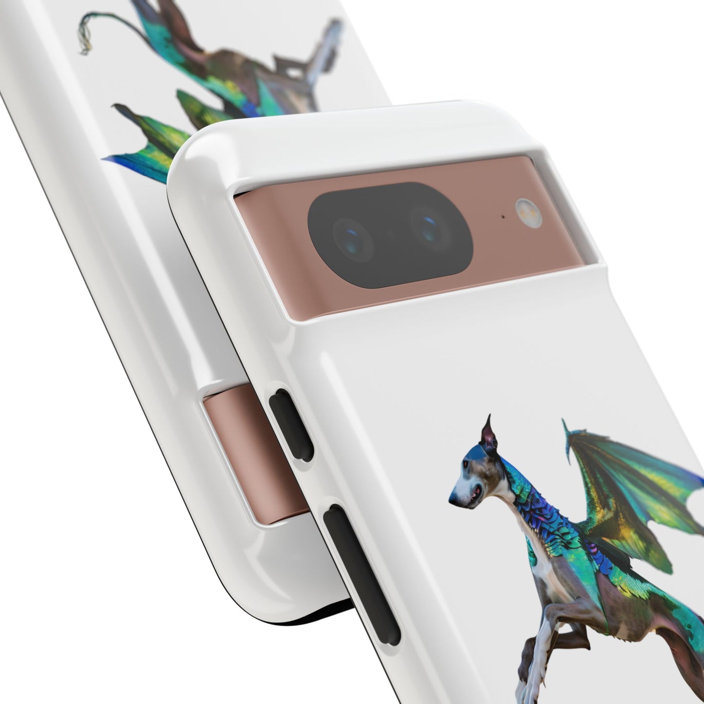 Fantasy Greyhound Dog Phone Case - Whimsical Winged Design for Pet Lovers