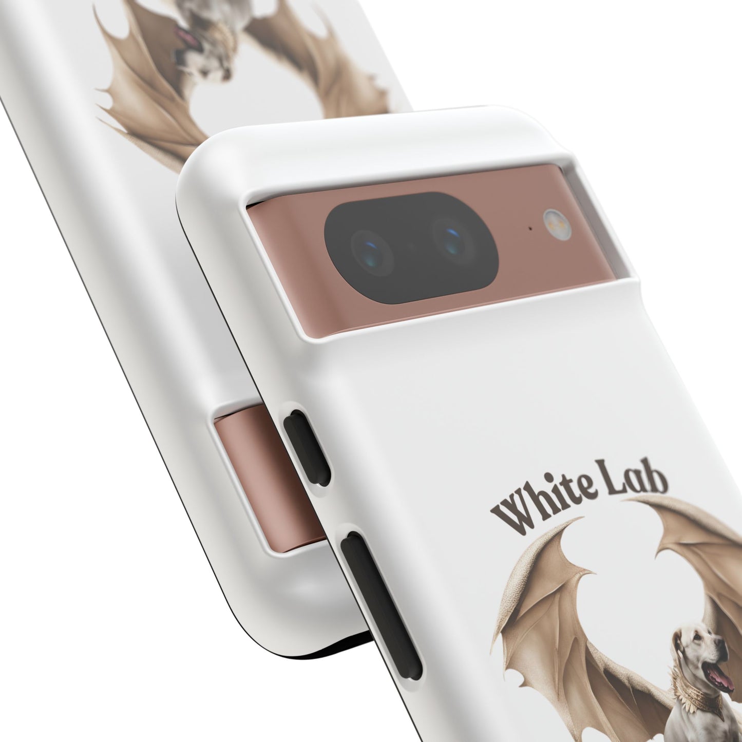 White Labrador Tough Case - Protective Phone Case with Winged Dog Design