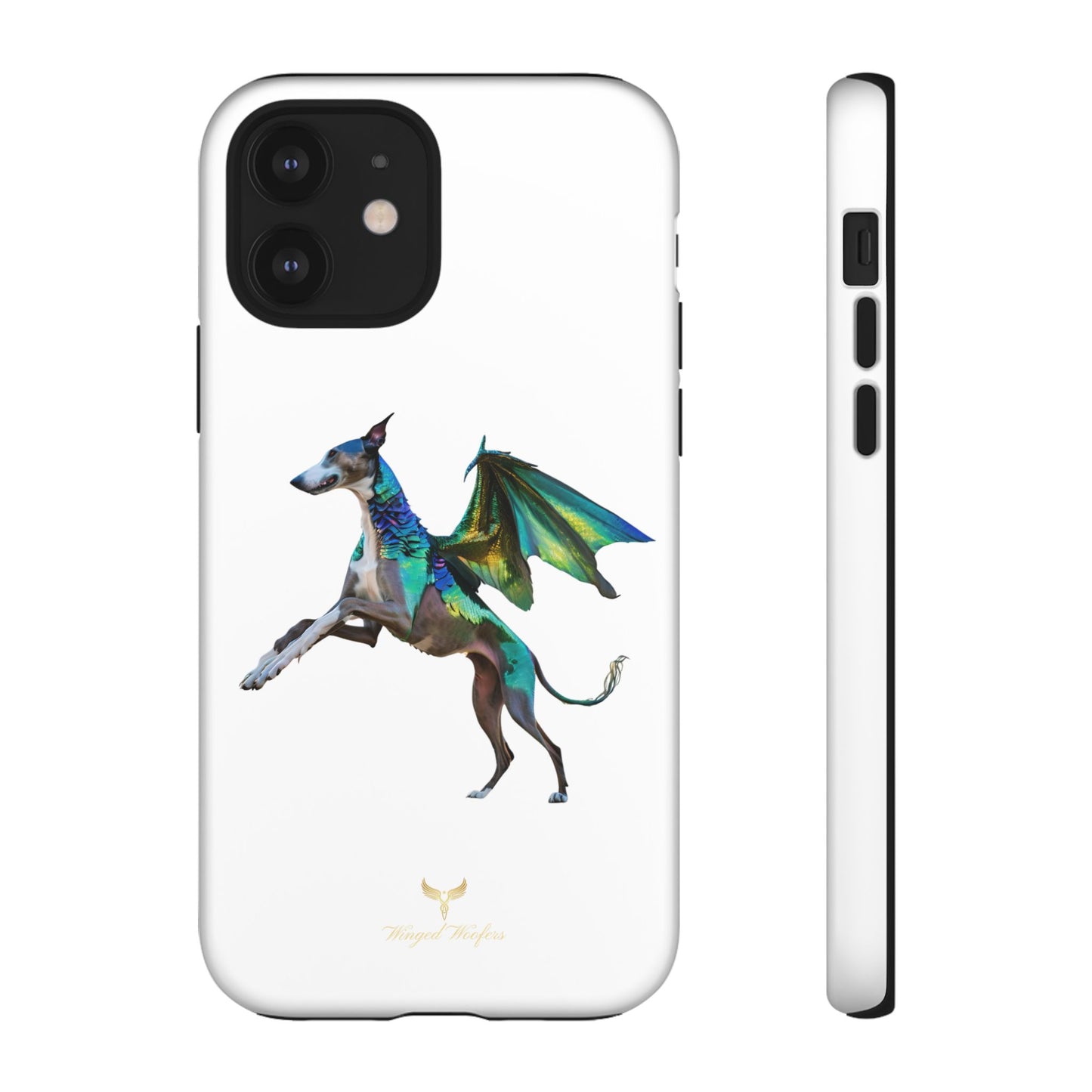 Fantasy Greyhound Dog Phone Case - Whimsical Winged Design for Pet Lovers