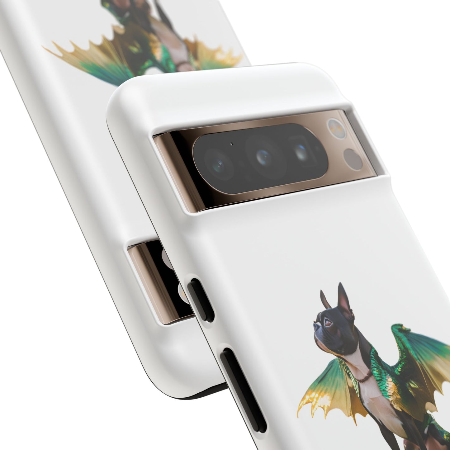 Fantasy Boston Terrier Dog Case - Tough Pet Protection with Wings Design