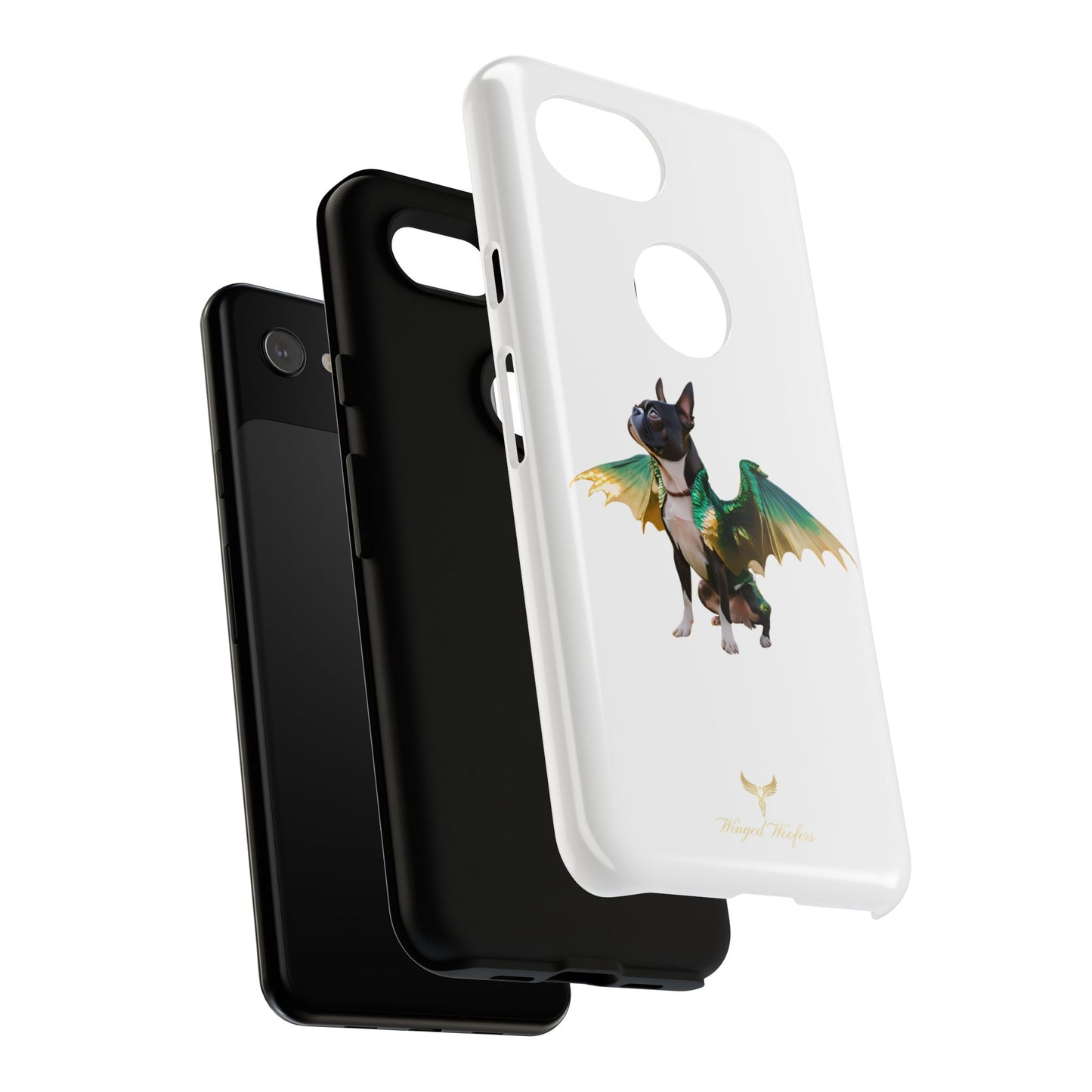 Fantasy Boston Terrier Dog Case - Tough Pet Protection with Wings Design