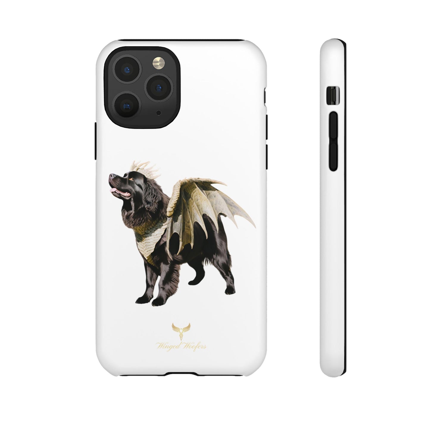 Magical Newfoundland Dog Phone Case - Tough & Stylish Cover with Winged Canine Design