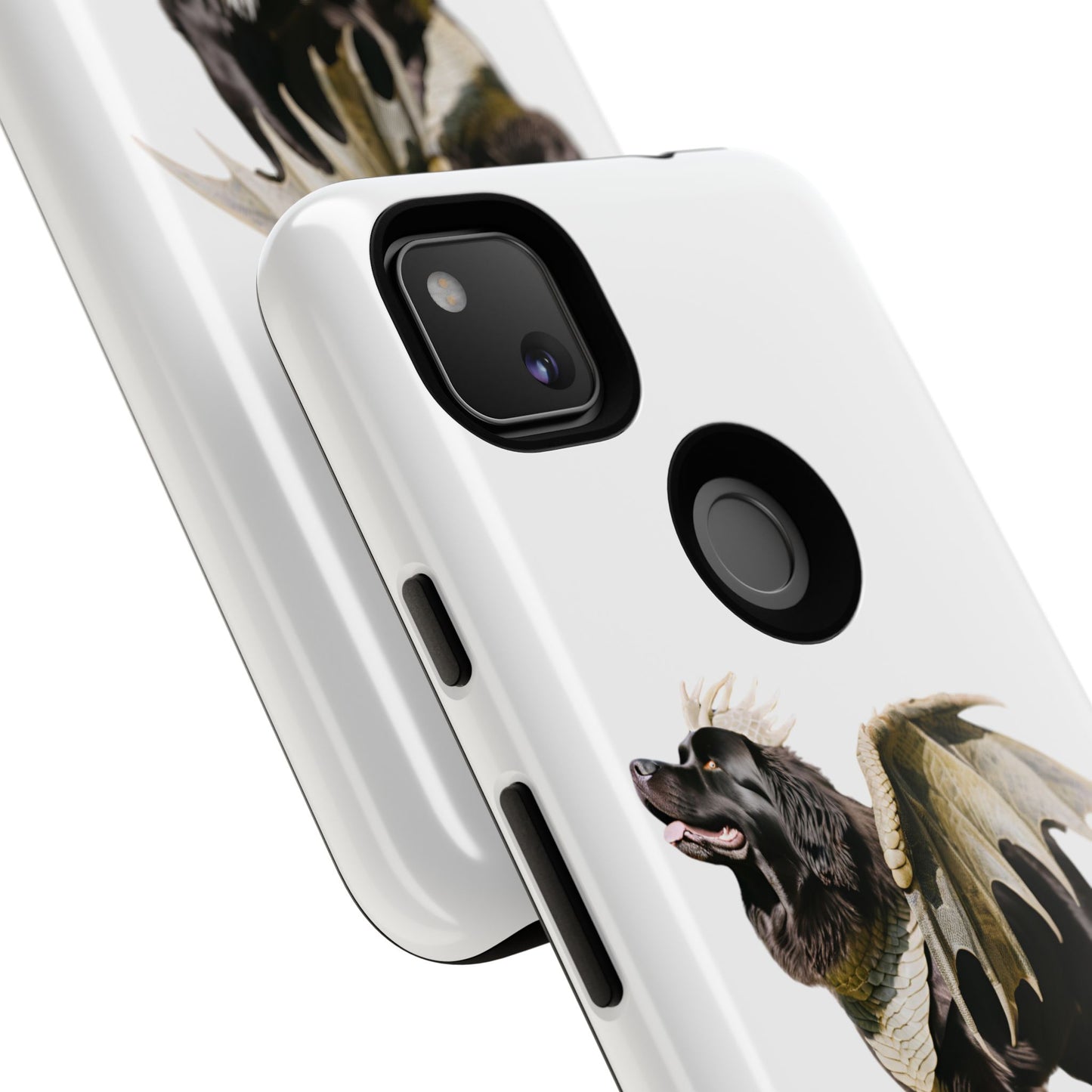 Magical Newfoundland Dog Phone Case - Tough & Stylish Cover with Winged Canine Design