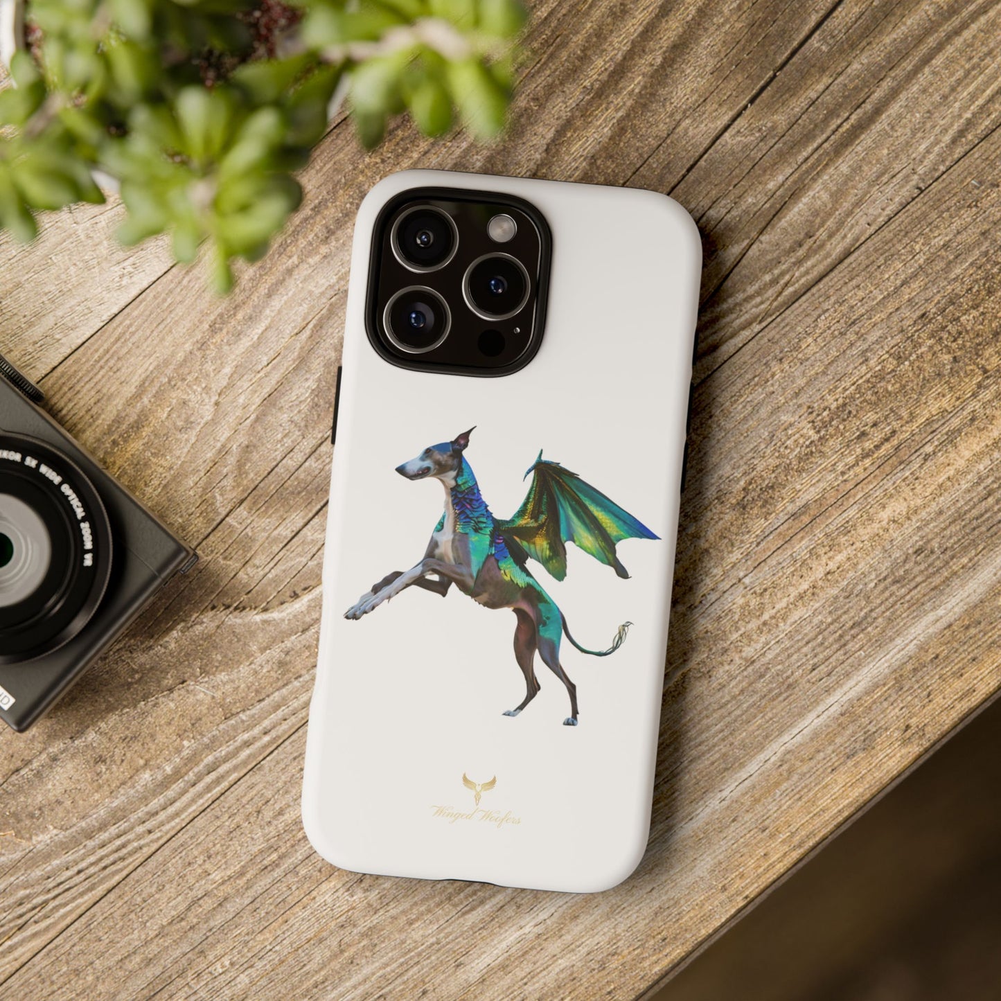 Fantasy Greyhound Dog Phone Case - Whimsical Winged Design for Pet Lovers