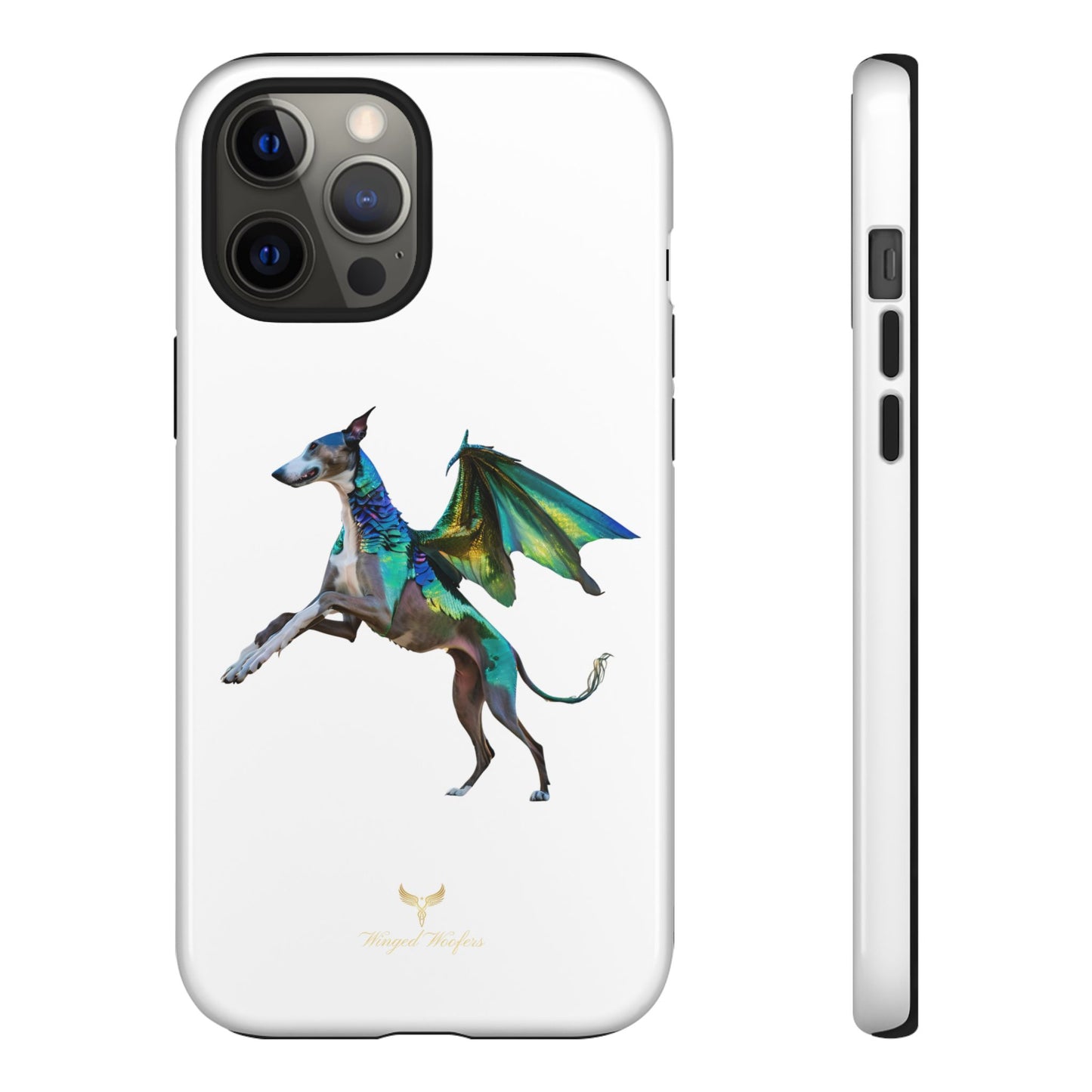 Fantasy Greyhound Dog Phone Case - Whimsical Winged Design for Pet Lovers