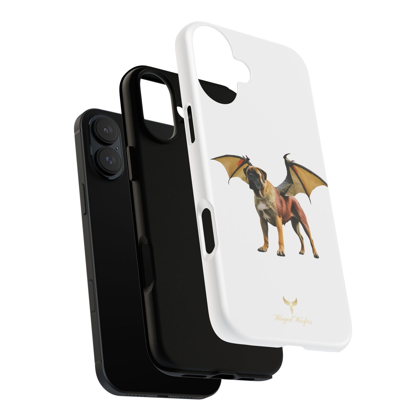 Fantasy Bullmastiff Dog Dragon Phone Case - Tough Cases with Winged Design