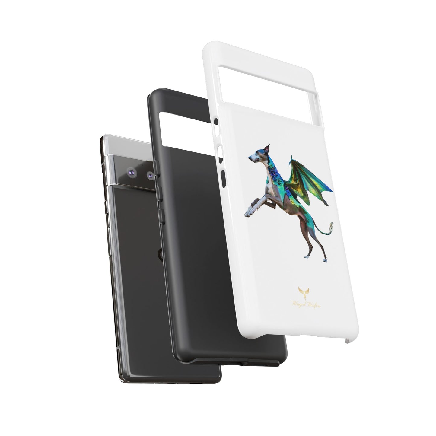 Fantasy Greyhound Dog Phone Case - Whimsical Winged Design for Pet Lovers