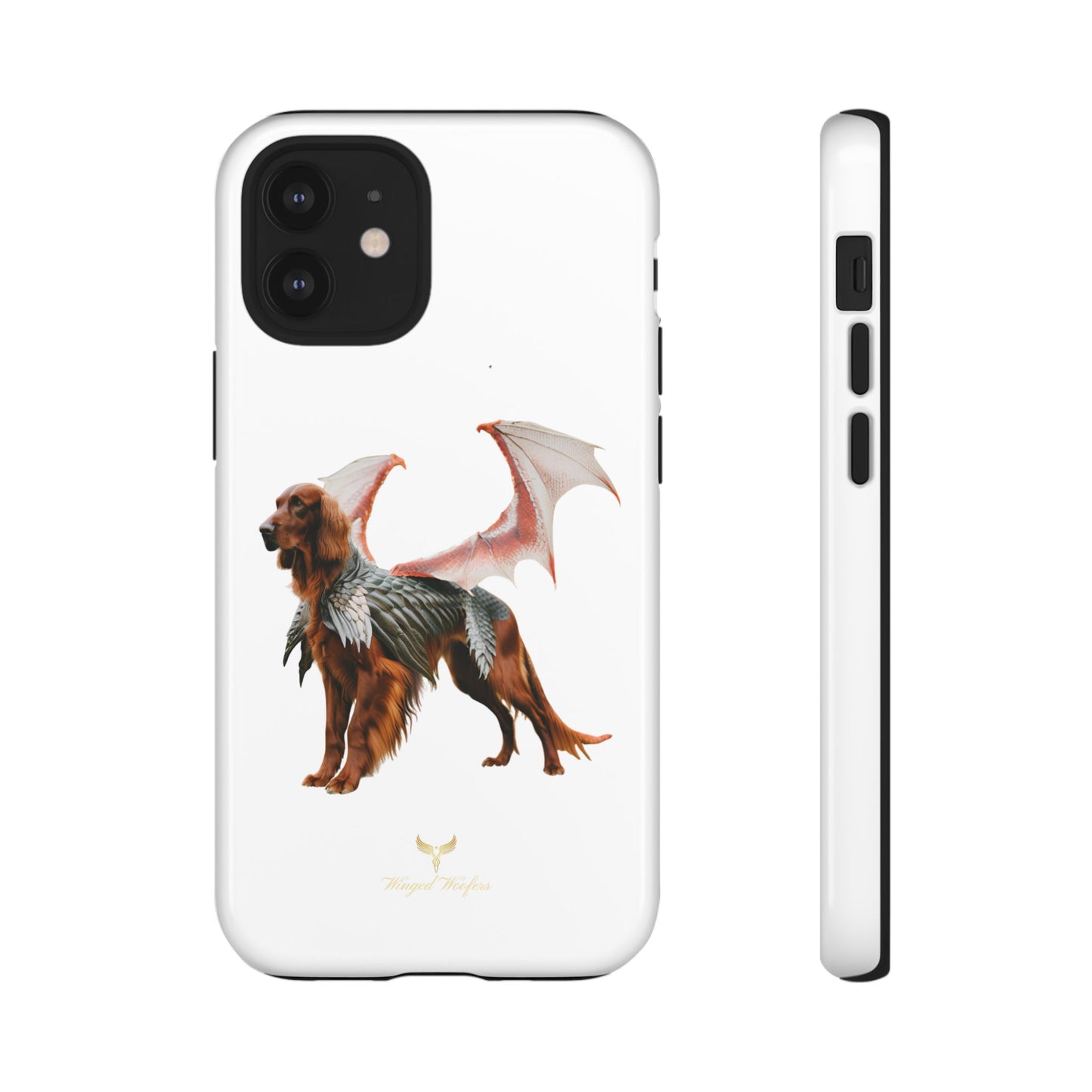 Fantasy Irish Setter with Dragon Wings Phone Case - Tough Cases with Winged Dog Design