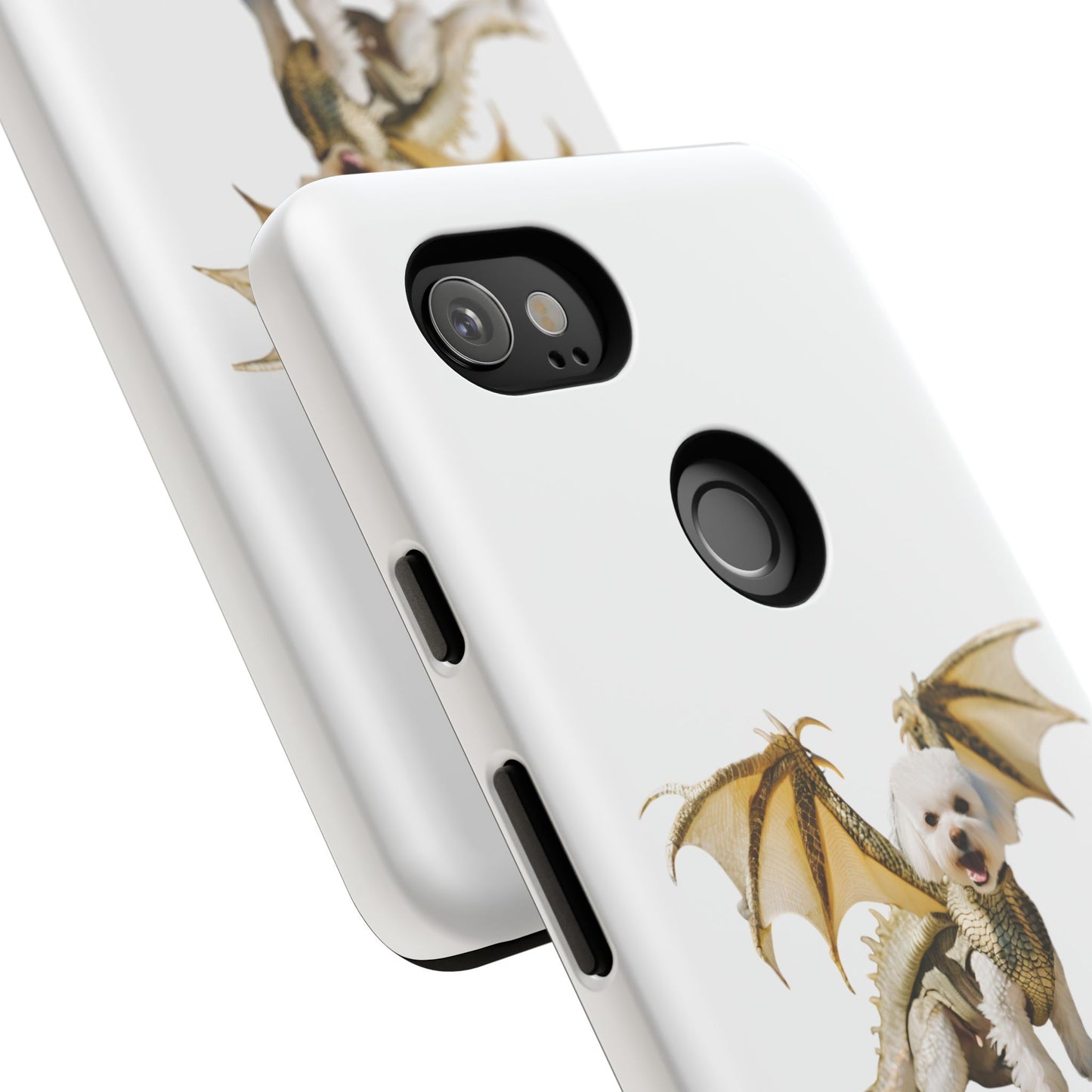 Cute Dragon Bichon Frisé Dog Phone Case - Tough and Stylish Pet-Themed Cover