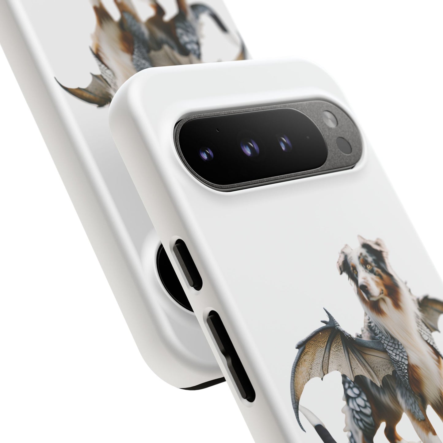 Fantasy Australian Shepherd Dog Phone Case with Wings - Tough Cases for Animal Lovers