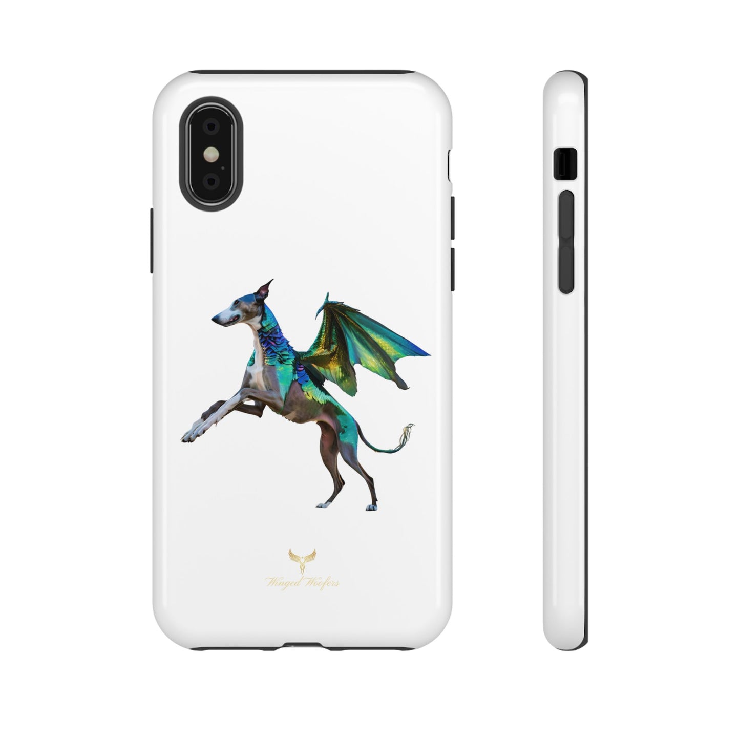 Fantasy Greyhound Dog Phone Case - Whimsical Winged Design for Pet Lovers