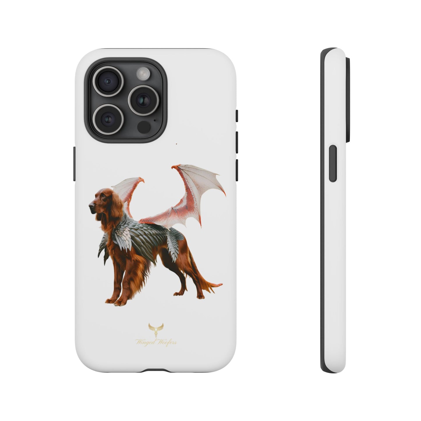 Fantasy Irish Setter with Dragon Wings Phone Case - Tough Cases with Winged Dog Design