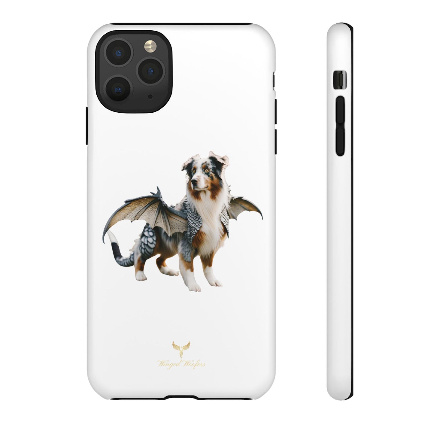 Fantasy Australian Shepherd Dog Phone Case with Wings - Tough Cases for Animal Lovers