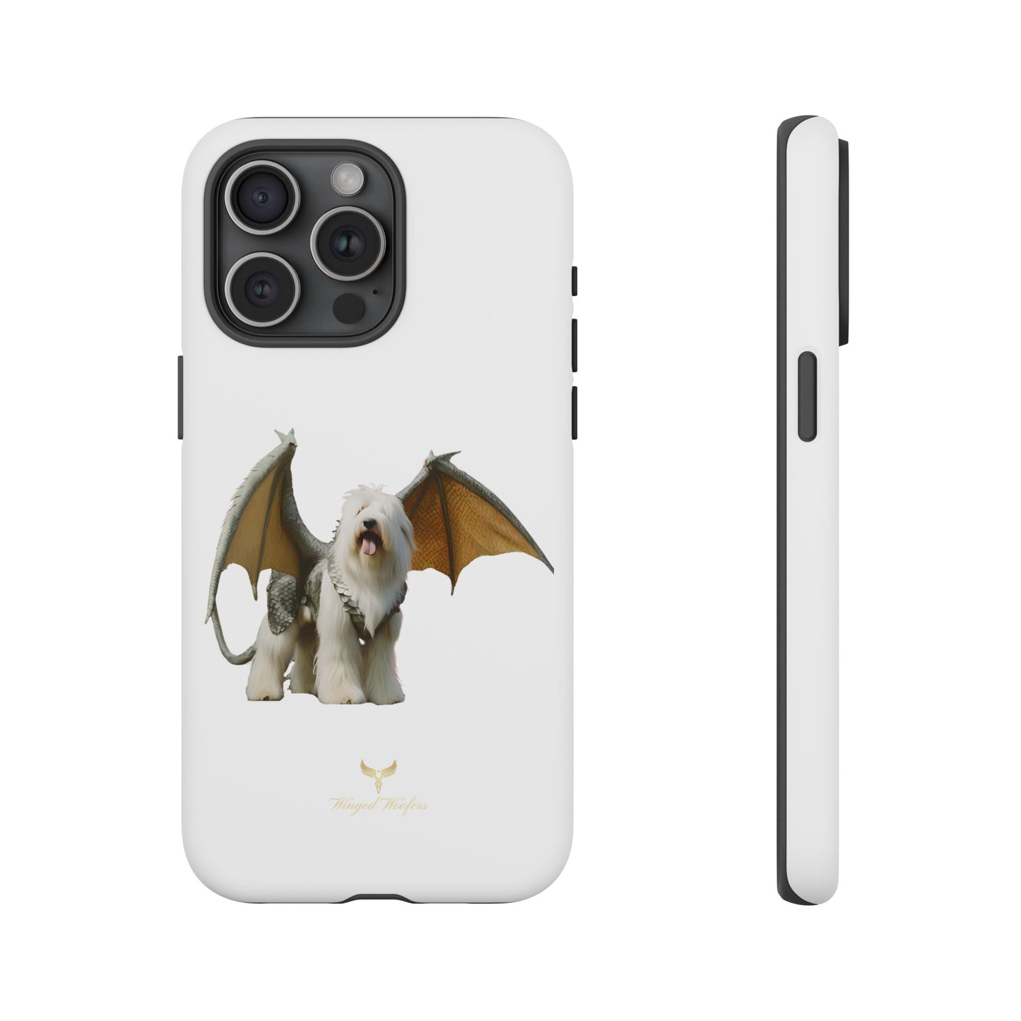 Fantasy Old English Sheepdog Phone Case - Tough Cases with Unique Dragon Wings Design