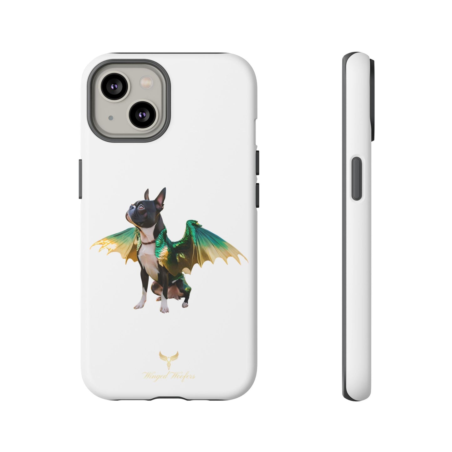 Fantasy Boston Terrier Dog Case - Tough Pet Protection with Wings Design