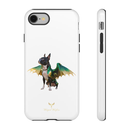 Fantasy Boston Terrier Dog Case - Tough Pet Protection with Wings Design