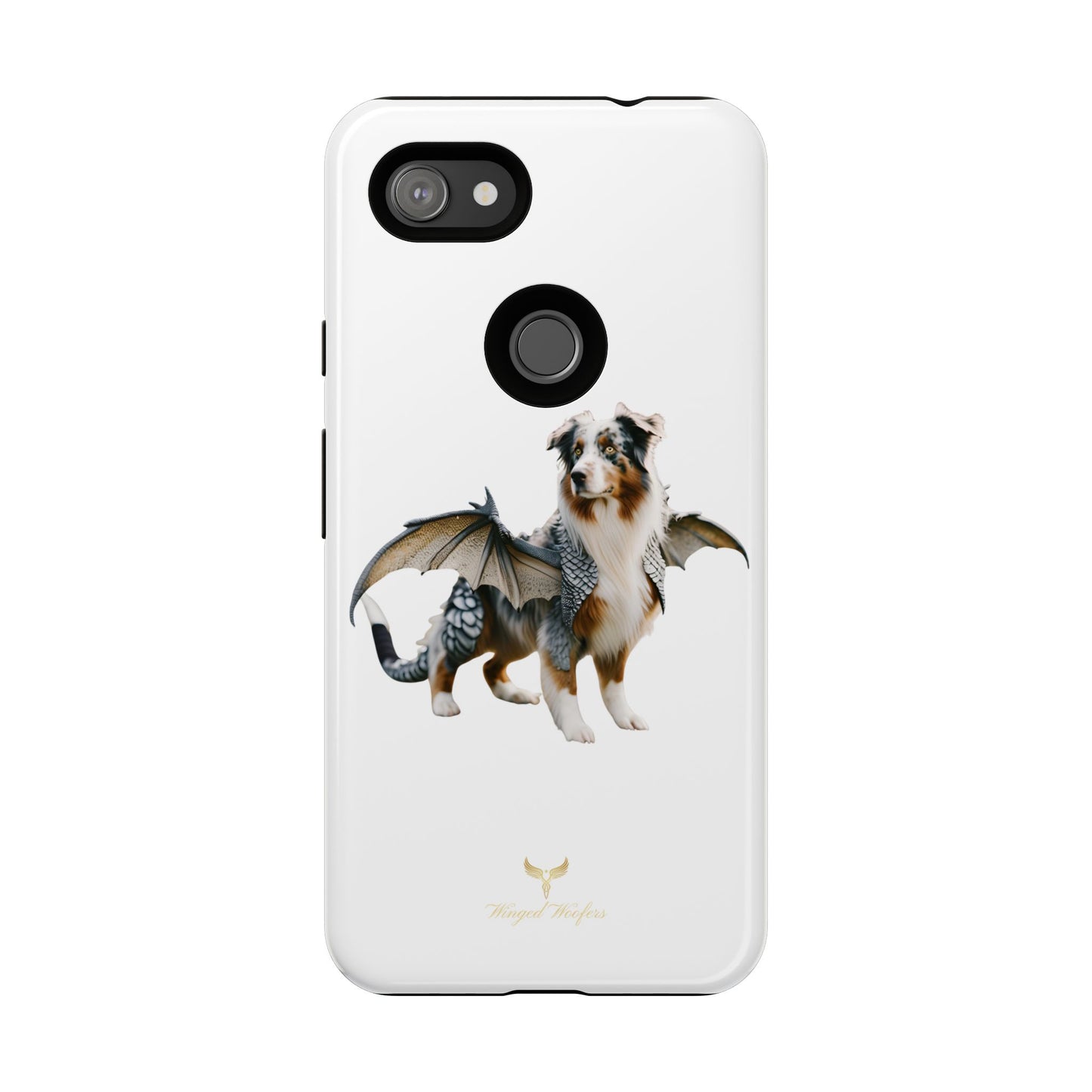 Fantasy Australian Shepherd Dog Phone Case with Wings - Tough Cases for Animal Lovers