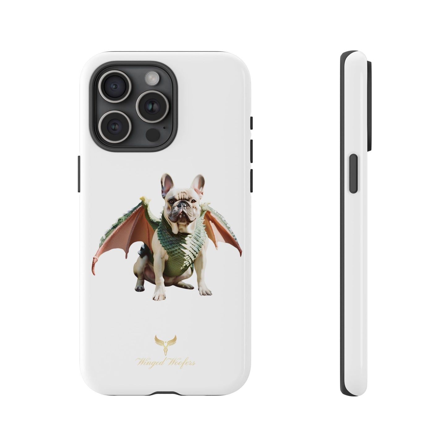 Fantasy French Bulldog Pet Phone Case with Dog in Wings Design